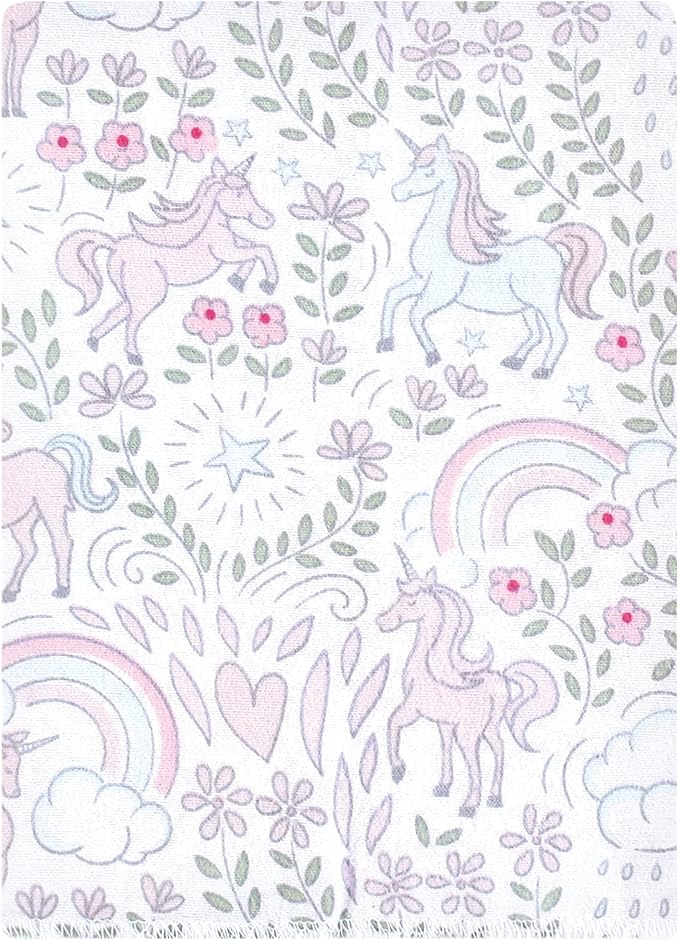 Luvable Friends Hudson Baby Flannel Burp Cloths 12pk, Magical Unicorn