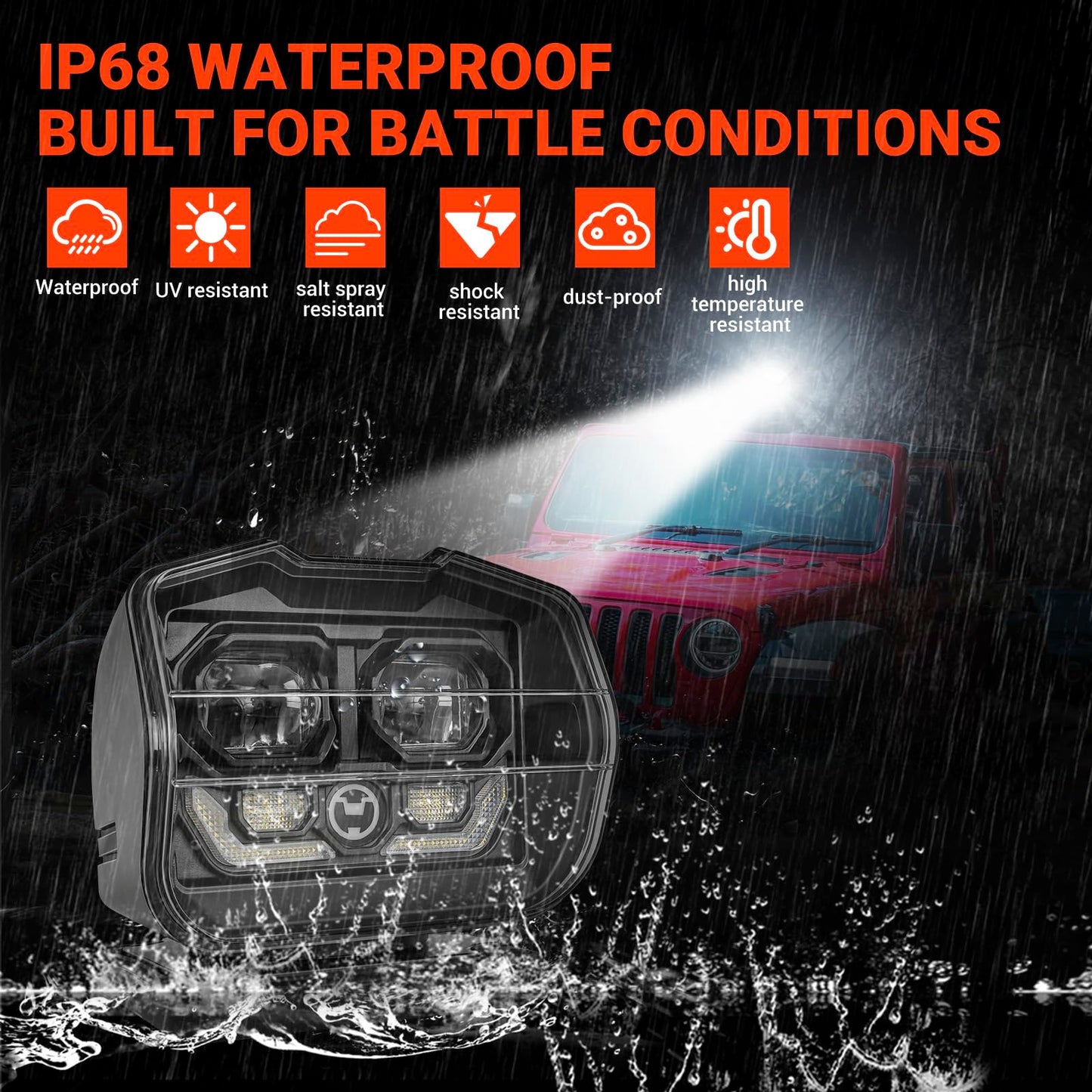 Suparee Remote Control Led Spotlight 60W 5000Lm Outdoor Led Searchlight Auto-Reset 360Rotation For Boat Truck Offroad Marine Wireless Magnetic Spot Light (6 Strong Magnets & Automatic Searching)