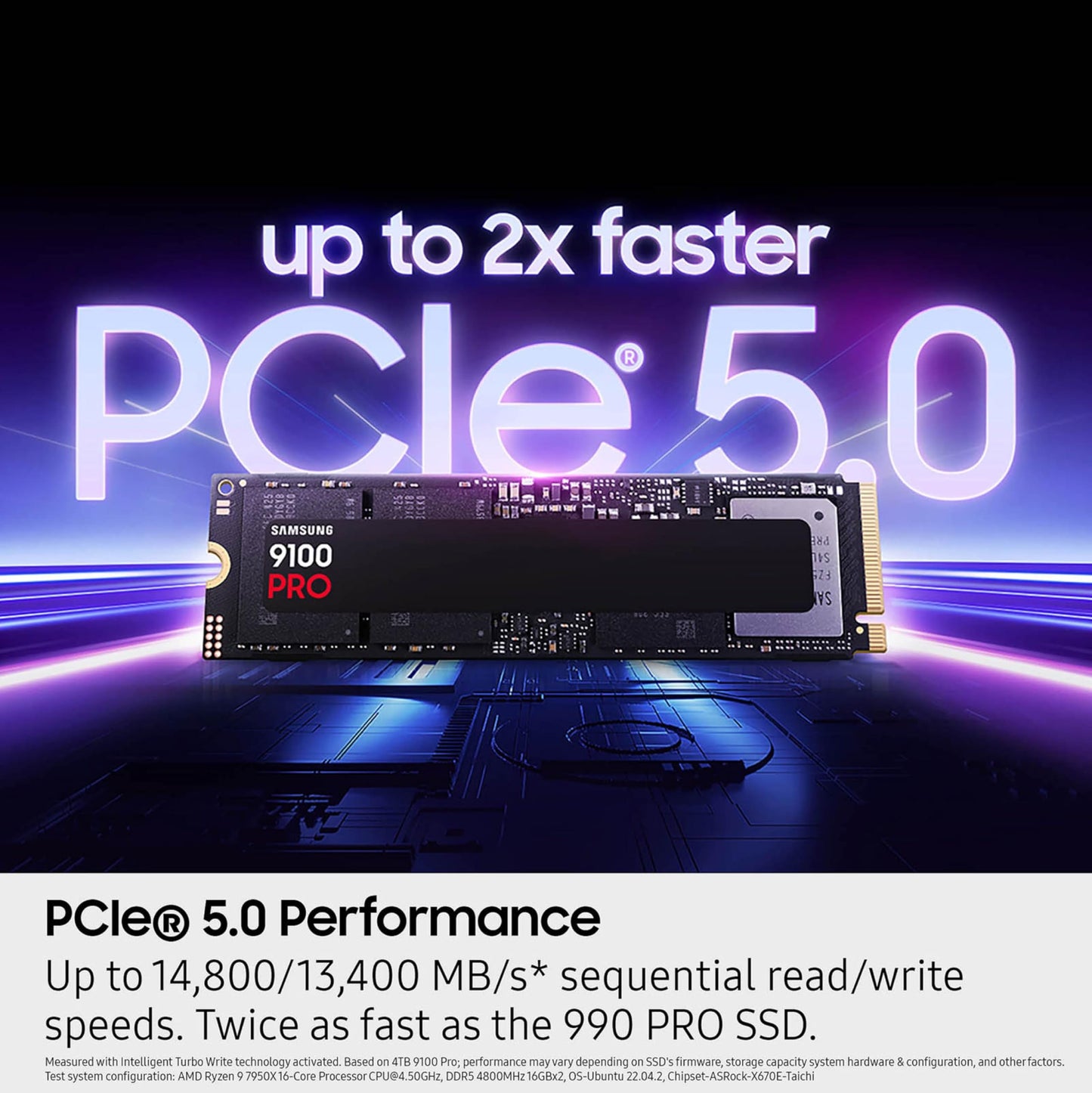 Samsung Ssd 9100 Pro 8Tb, Pcie 5.0X4 M.2 2280, Seq. Read Speeds Up To 14,800Mb/S, Best For Ai Computing, Gaming, And Heavy Duty
