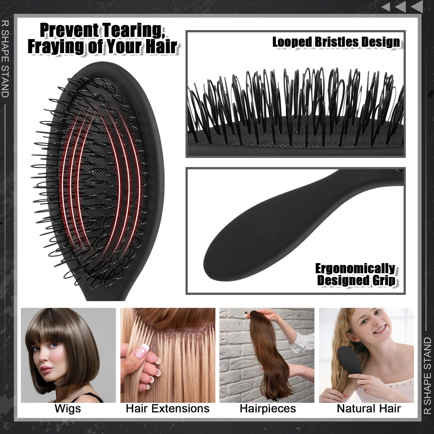 ProSuites 2 Pack Wig Head Stand with 3 PCS Wig Brush Comb, Travel Wig Holder Comb Set for for Women Multiple Wigs