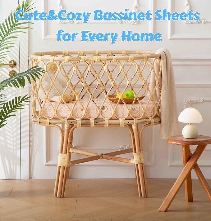 SDY Bear Bassinet Sheets,2pk Microfiber Jersey Baby Bassinet Sheets for Boys Girls,Baby Sheets 32 "x 16 "x 4"