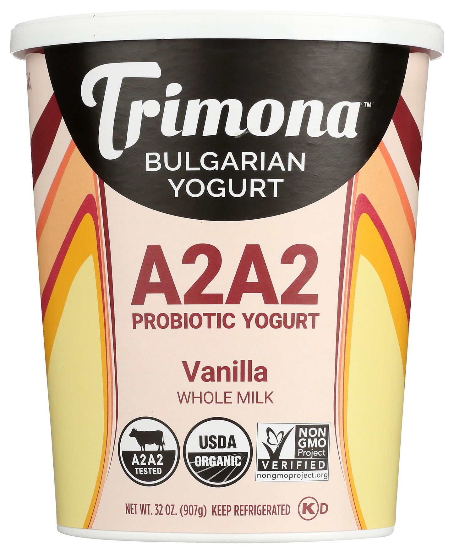 Trimona Foods Organic Vanilla Bulgarian A2A2 Yogurt, 32 Oz