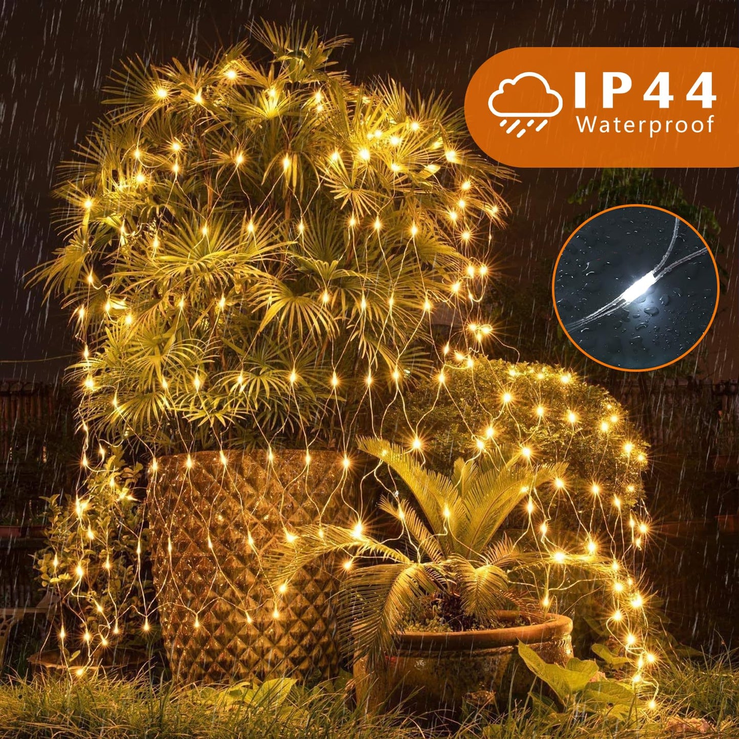 Leisure World LED Net Lights 10FT x 10FT Warm White with Remote, 8 Modes for Outdoor Decorations