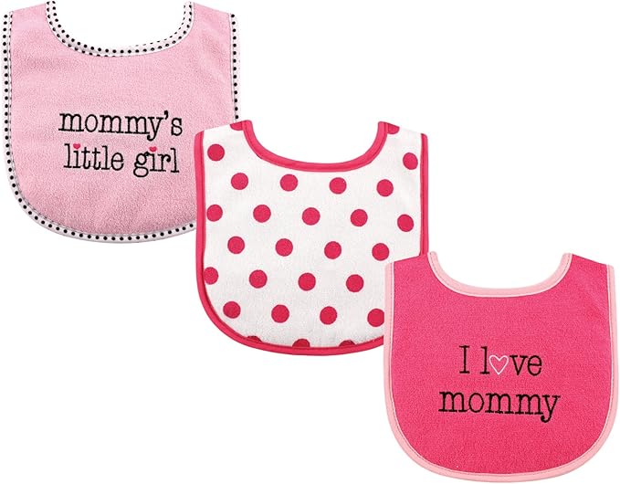 Luvable Friends Unisex Baby Cotton Terry Drooler Bibs with Fiber Filling