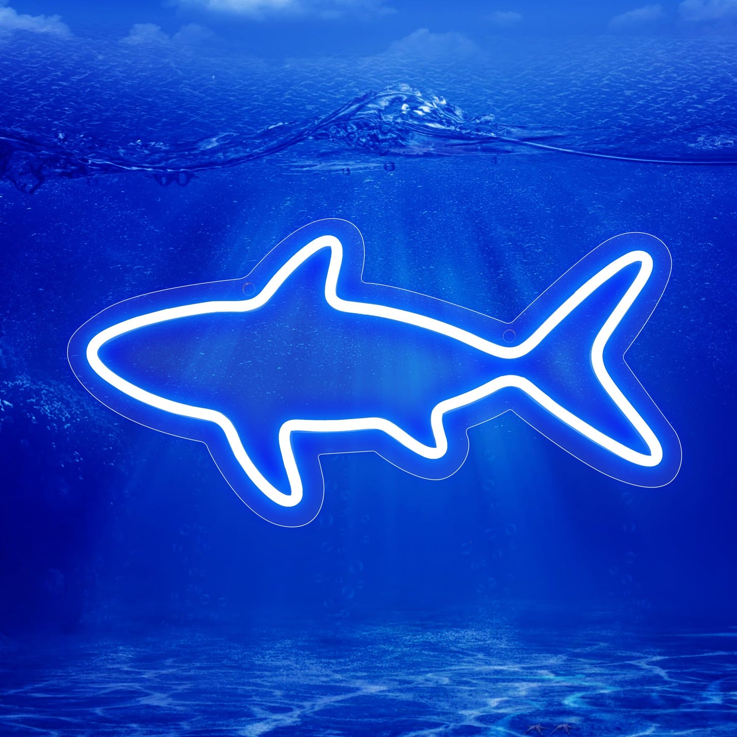Neon Sign, Fish Led Neon Signs for Kids Gift, USB Powered Blue OceanTheme Art Neon Night Light Acrylic Light Up Sign for Kids Bi