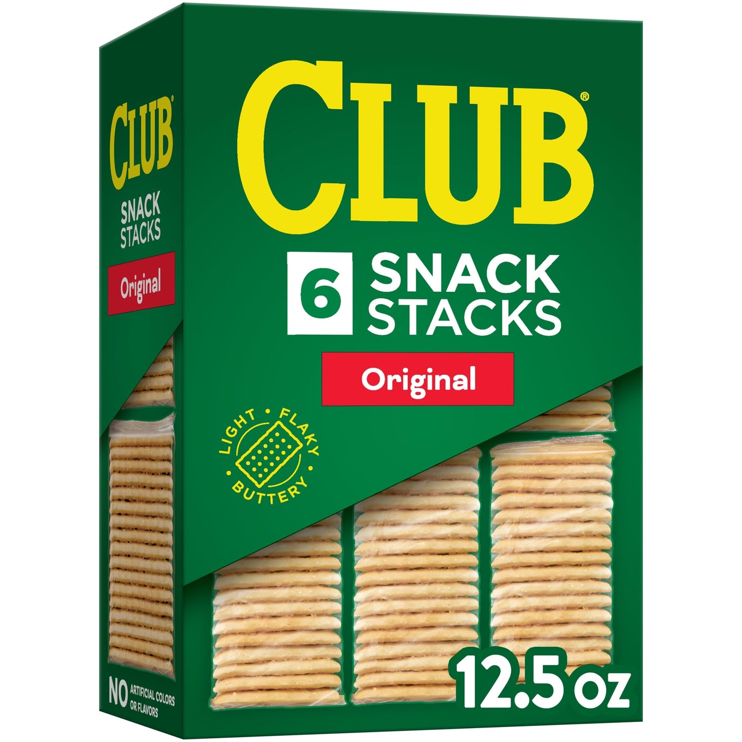 Club Snack Stacks Crackers, Lunch Snacks, Original, 12.5oz Box (6 Stacks)