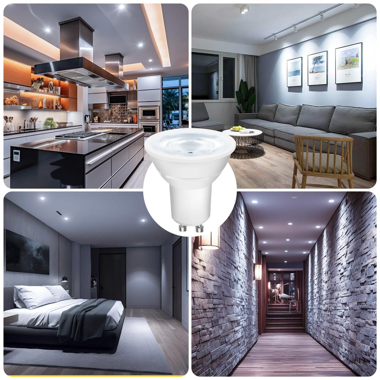 Daybetter Gu10 Led Light Bulbs Dimmable Gu10 Bulb Replacement For Track Lighting 5.5W Equivalent 50W 500 Lm Daylight White 5000K Mr16 Led Bulb For Kitchen Range Hood Living Room 12 Pack