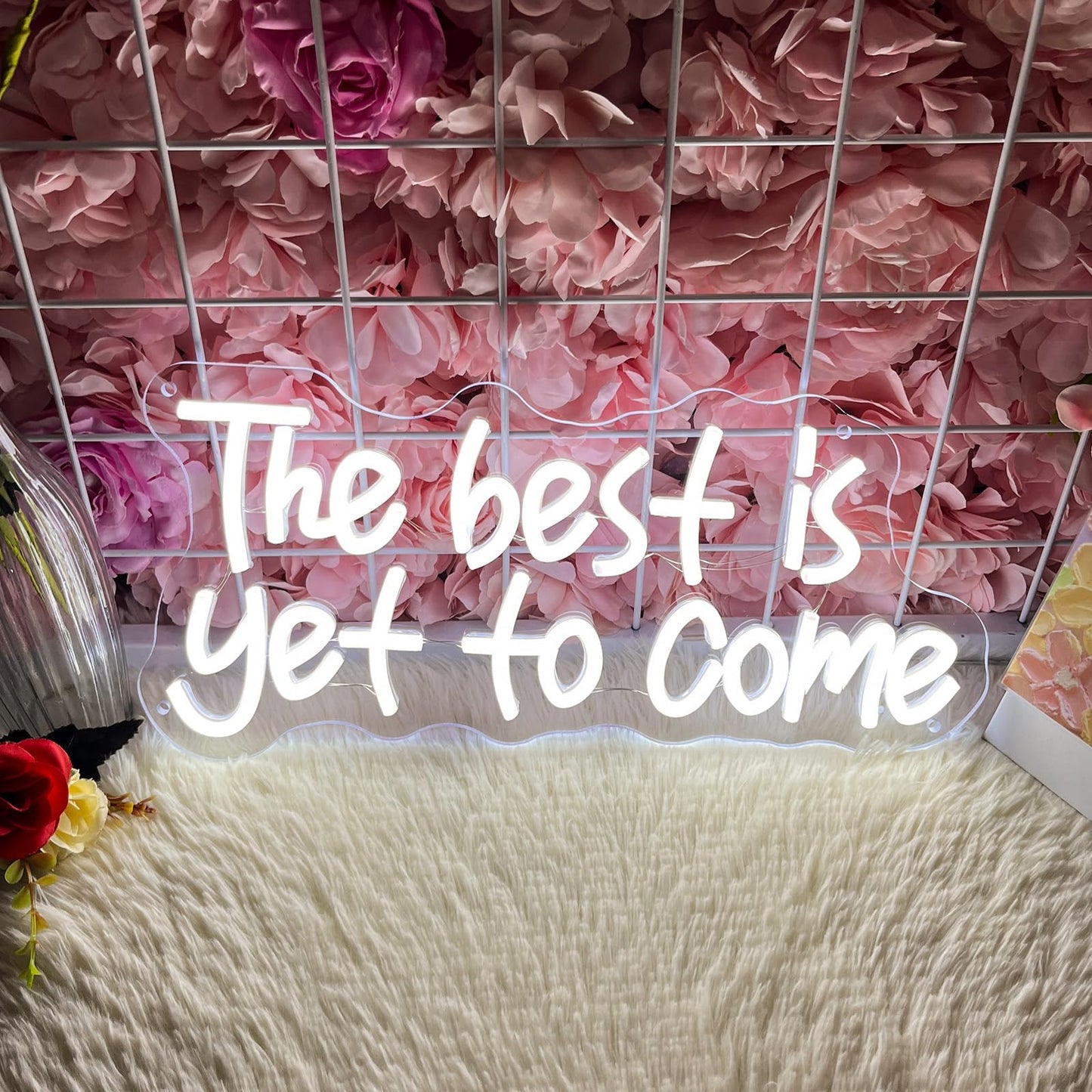 The Best Is Yet To Come Neon Sign Led Neon Light Usb Powered Three Brightness Adjustable Light Up Signs For Office Bedroom Home Bar Study Room Wedding Teens Girls Gifts