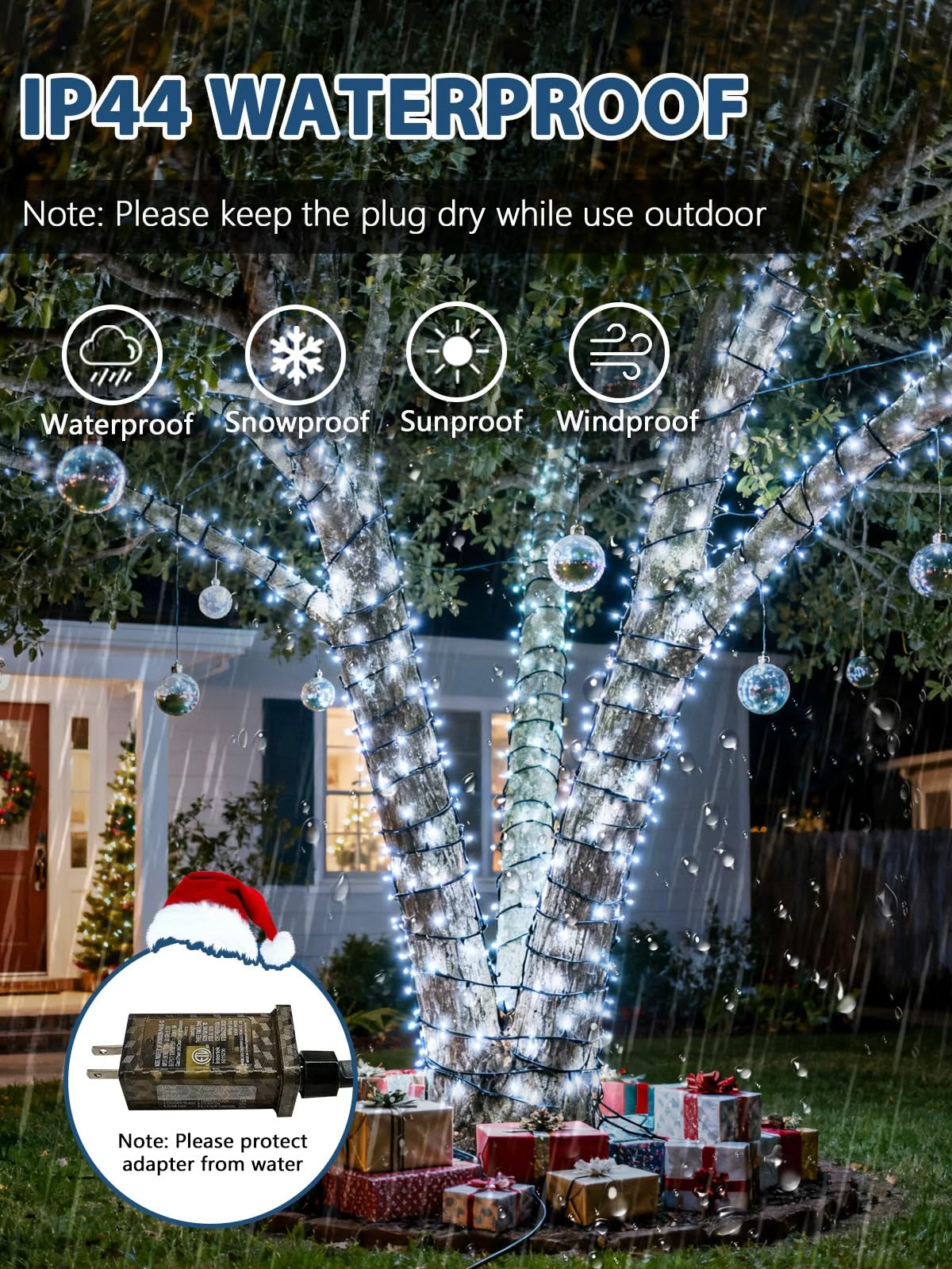 Voice Controlled Christmas Lights With Remote 264 Ft 800 Led String Lights Indoor Outdoor With 12 Modes 3 Timers Dimmable Twinkle Light Plug In Waterproof For Xmas Tree Party Decor Cool White