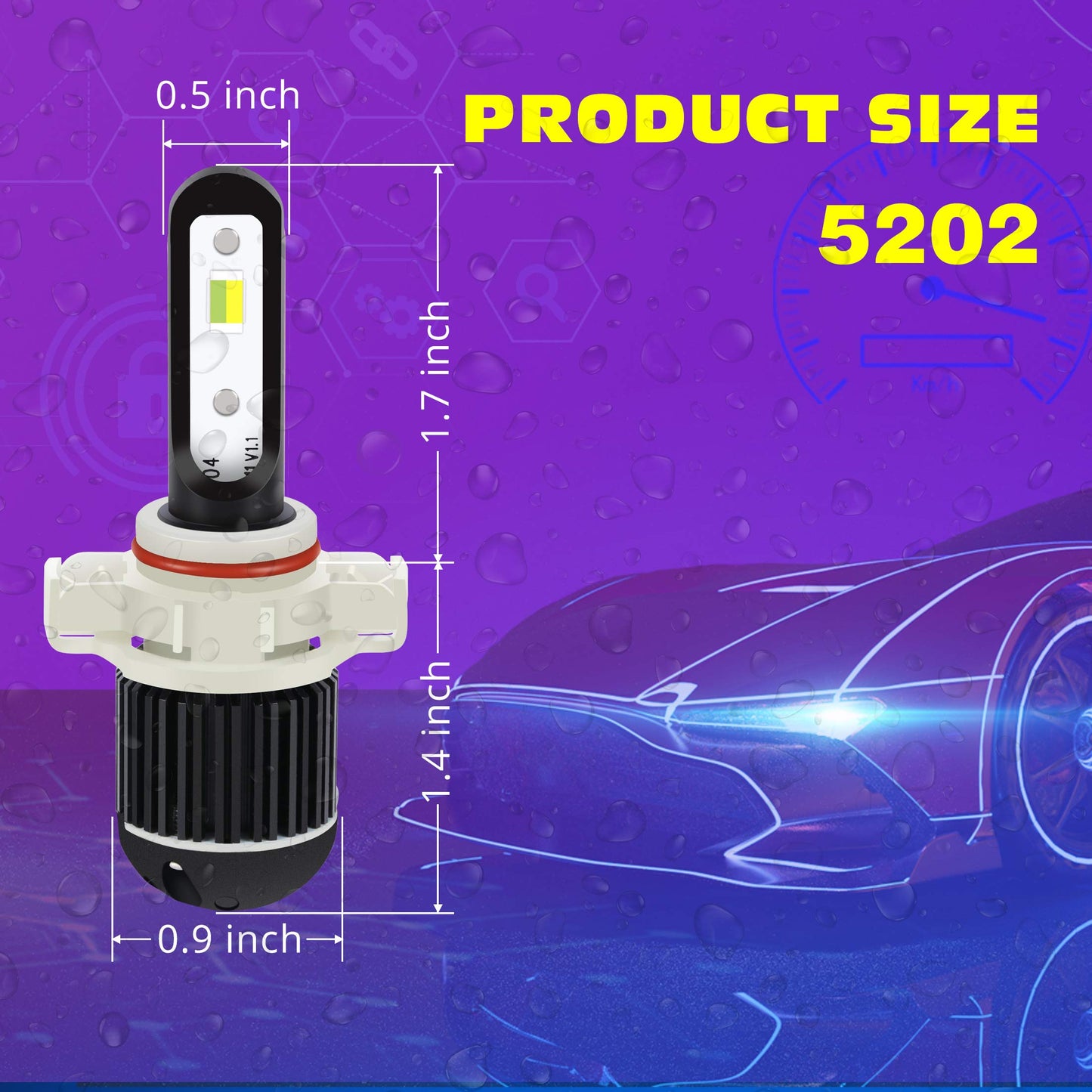 Alla Lighting 5200Lm 5201 Drl Ps19W 5202 Led Switchback Fog Lights Or Drl Bulbs 2-Color 6000K Xenon White/3000K Yellow 12085C1 Ps24W Ff 12V Daytime Running Lights Lamps Replacement