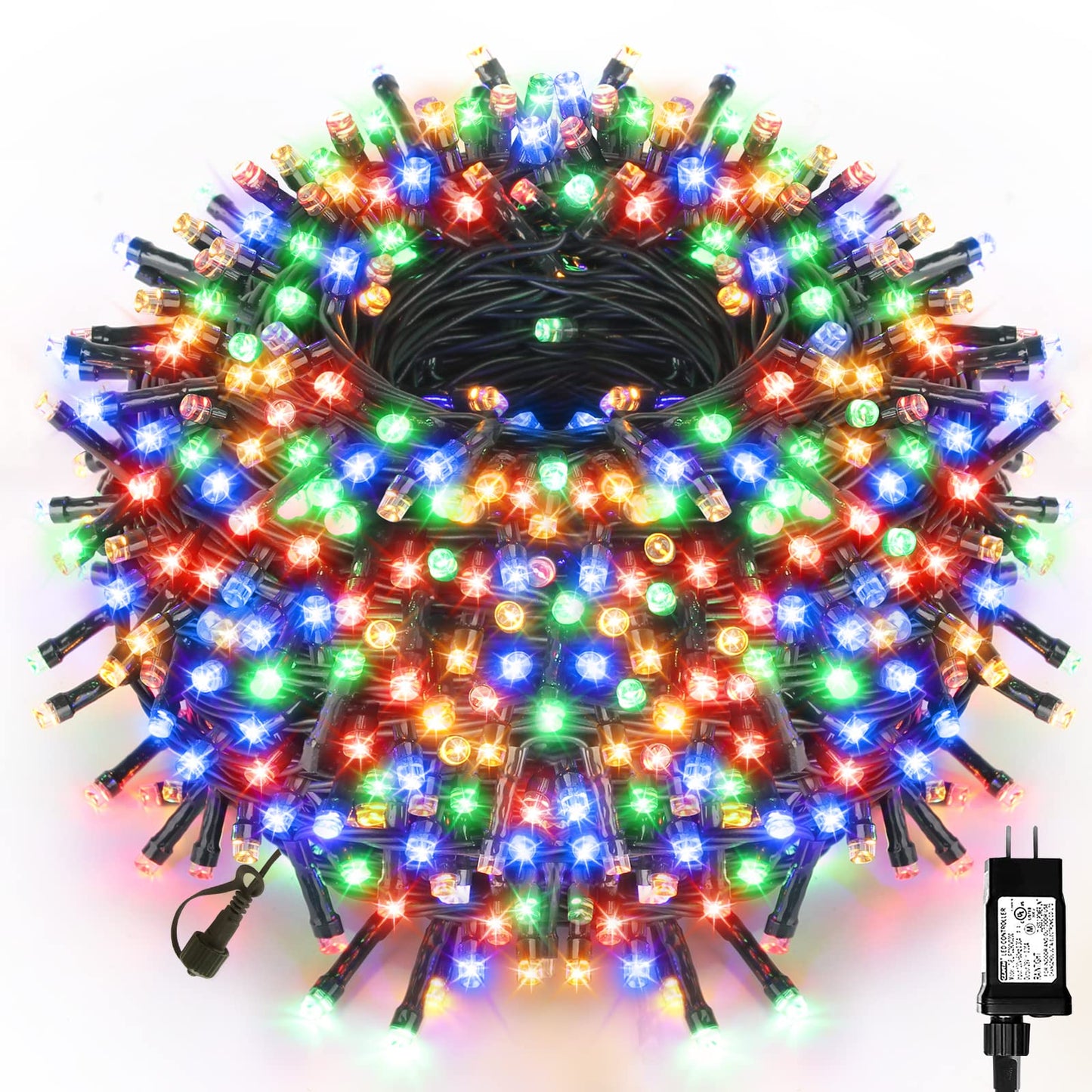 VTECHOLOGY 500 LED Multicolor Halloween Christmas Tree Light,170ft Connectable Christmas Lights with 8Modes UL Certified Lights