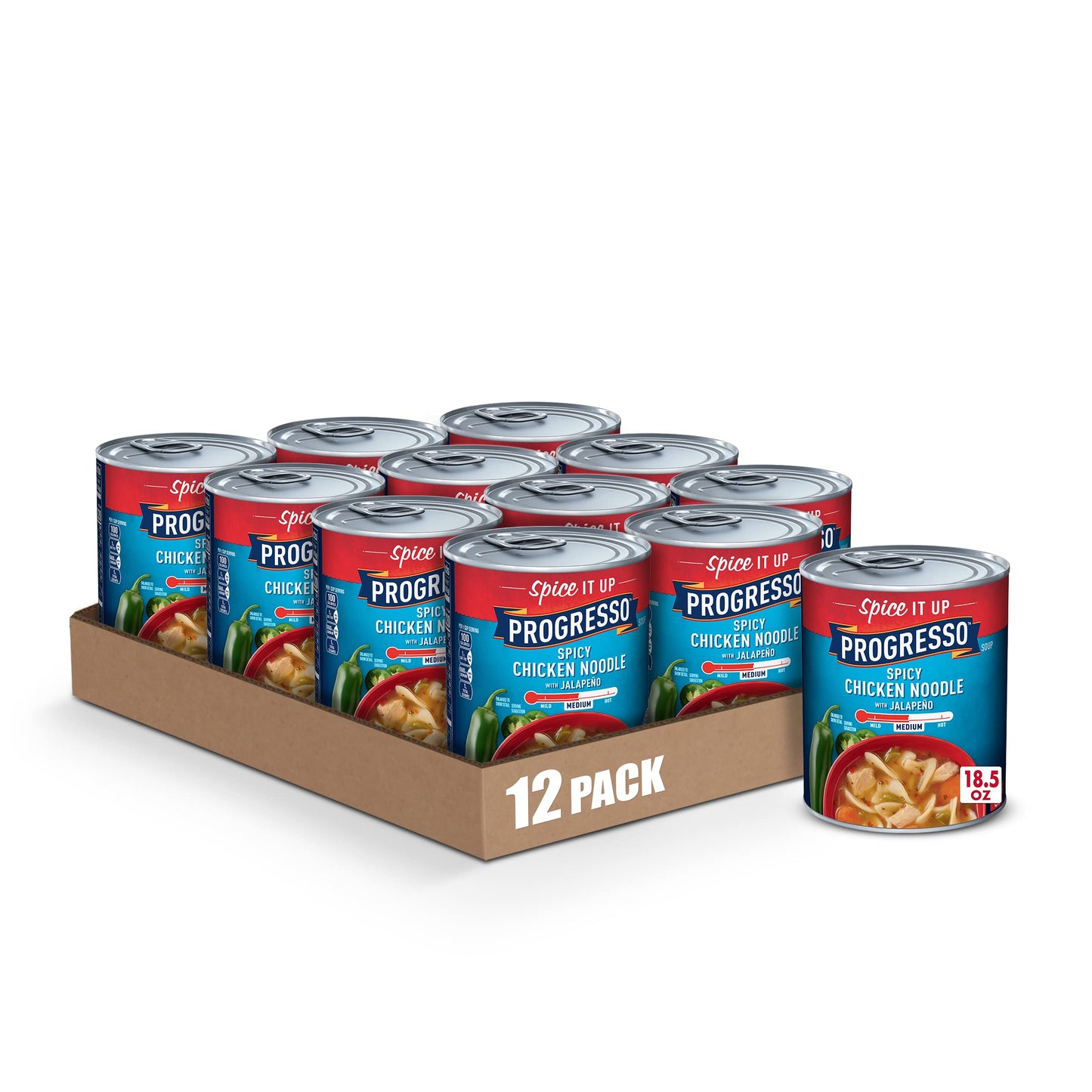 Progresso Spicy Chicken Noodle Soup with Jalapeno 18.5 oz (Pack of 12)
