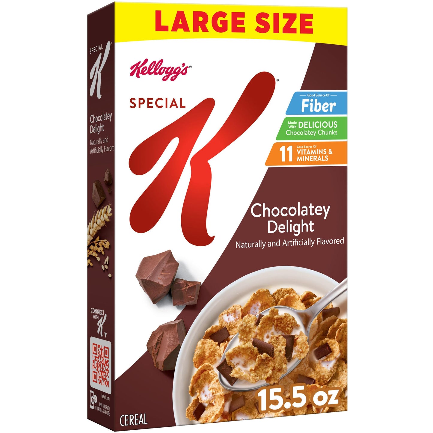 Kelloggs Special K Chocolatey Delight Breakfast Cereal Good Source of Fiber Large Size 15.5 oz