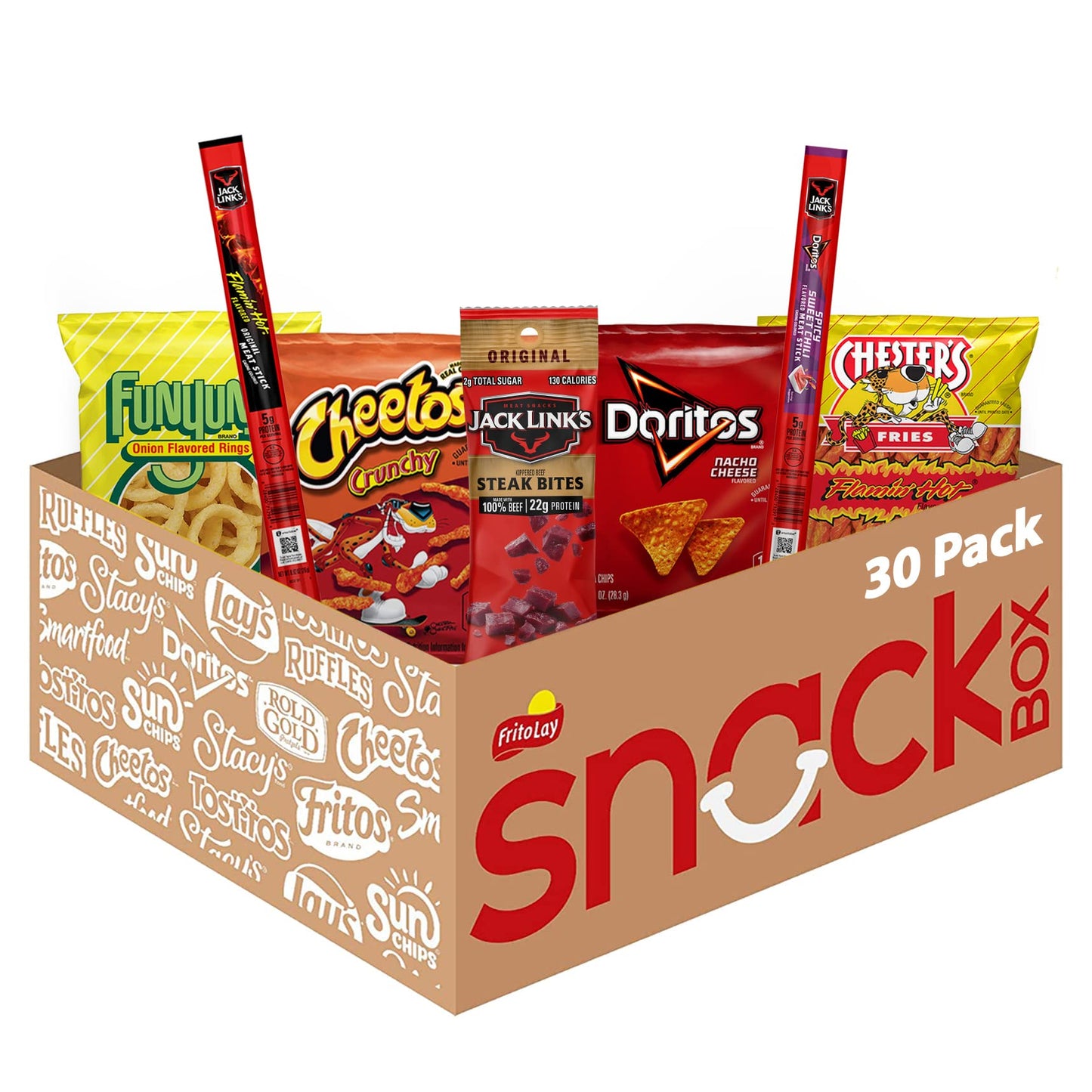 Frito Lay Chips and Jack Links Meats Snack Mix Variety Pack (Pack of 30)