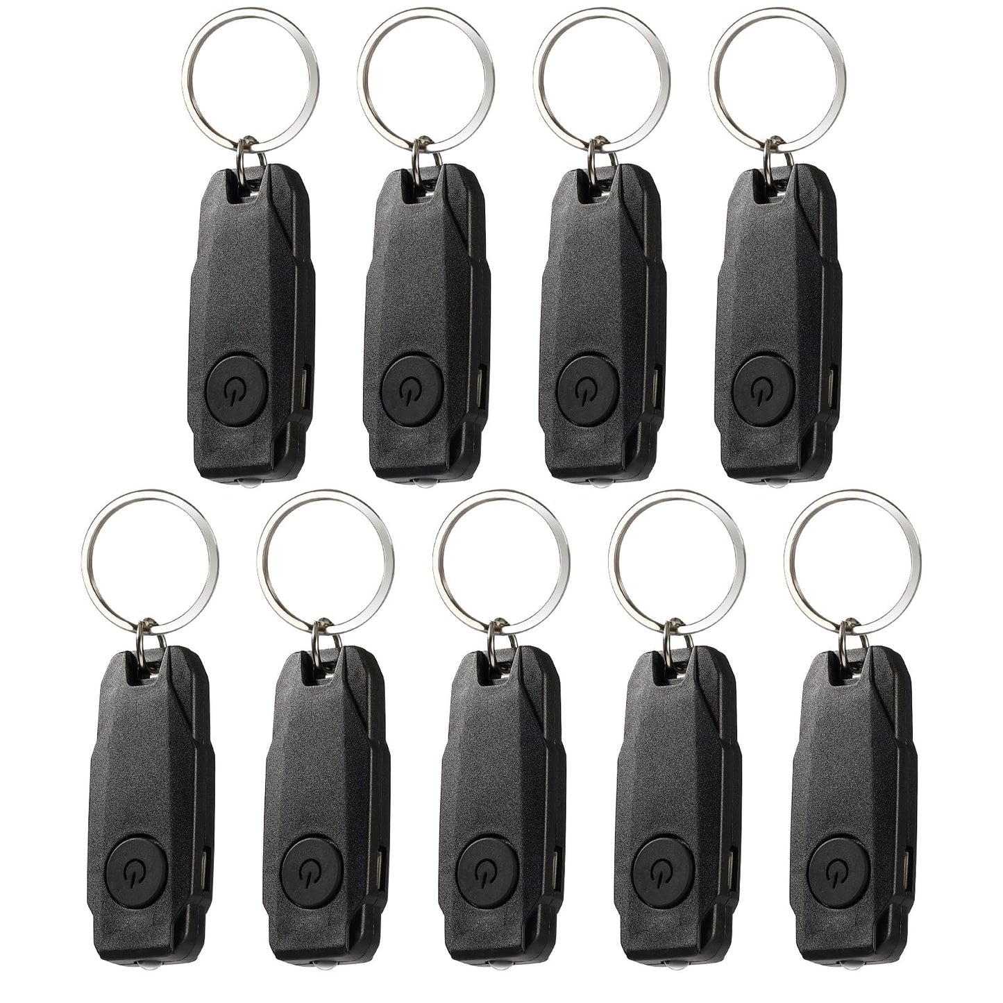BARRYSAIL USB Rechargeable Keychain Light, 9pcs Mini LED Flashlight with Keyring, Great EDC Tool, Gift for Kids Teens (9, Black)
