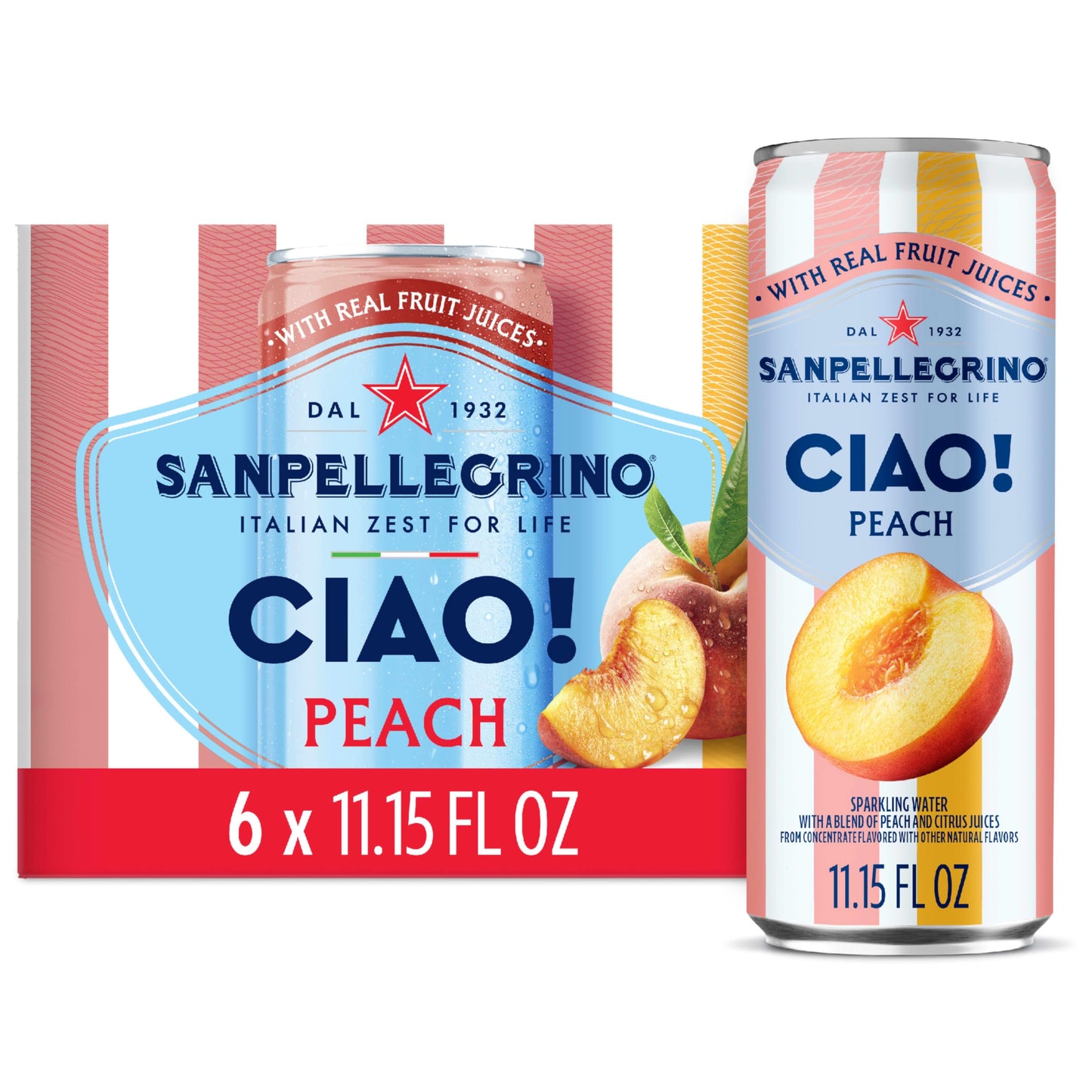 San Pellegrino Peach Ciao Sparkling Water 6 Pack
