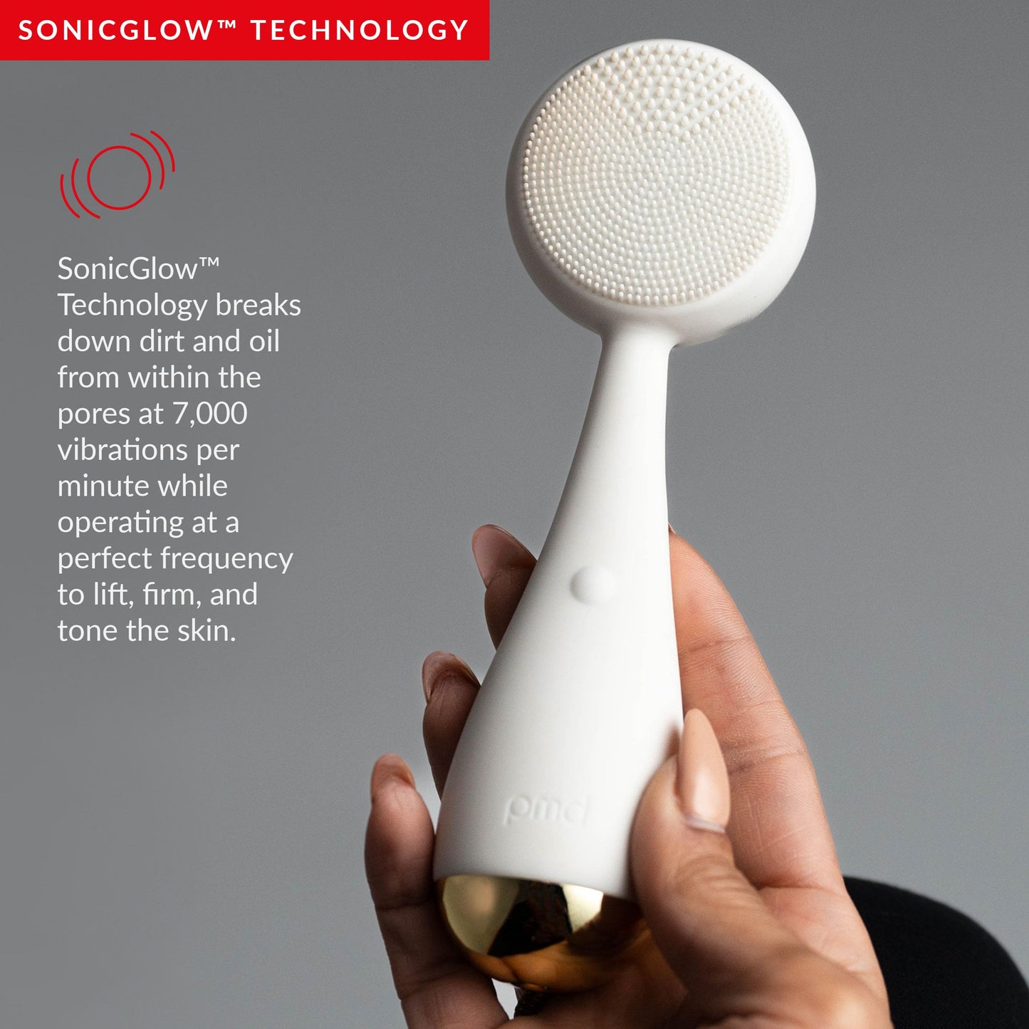 PMD Beauty Redvolution Facial Device - Silicone Brush & Facial Red Light Therapy Devices - Light Therapy for Face - Firms & Tone