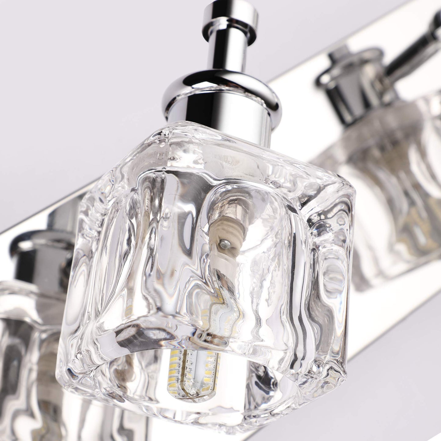 Presde Modern 6-Lights Led Vanity Light For Bathroom, Chrome Finish, Model Hu-Xi-201, Excludes Bulb