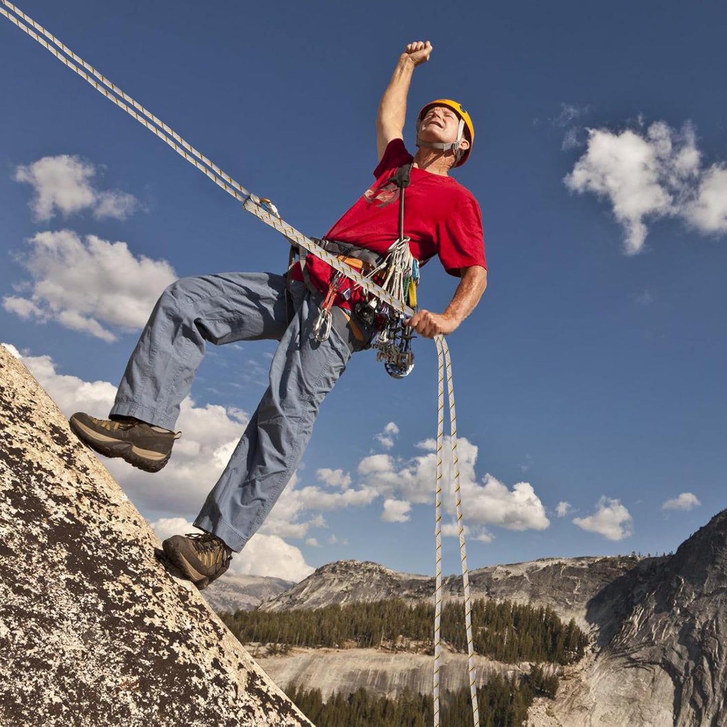 Arborist Rope Climbing Rope(1/2 inch x 200ft) Bull Rope for Construction Climbing Swing Sailing