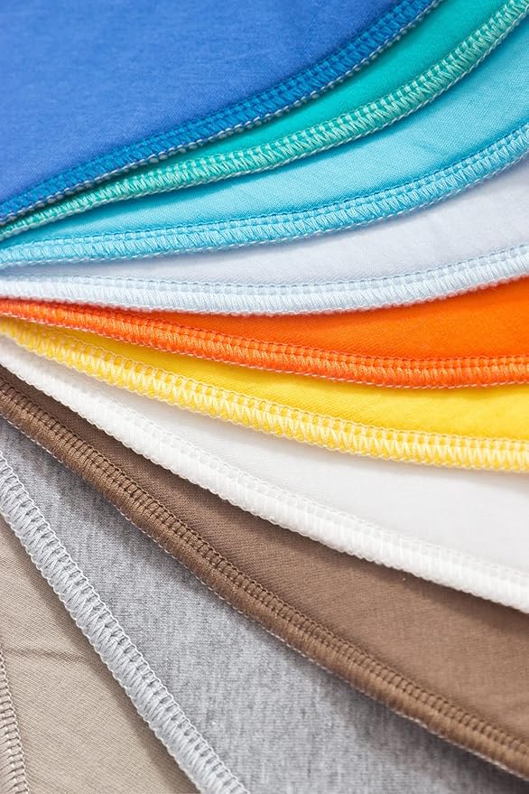 Baby Bibs Bandana Drool Bibs 10 Pack for Infant, Boys, Girls, Unisex 100% Cotton Drooling Bibs Soft and Absorbent (Blue and brown)