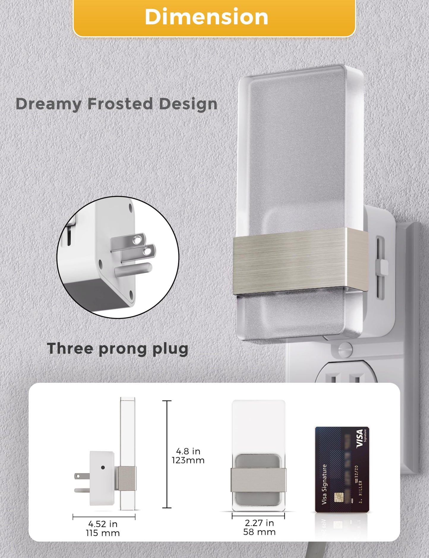 L Lohas Led Night Light Amber Night Lights Plug Into Wall Dusk-To-Dawn Sensor Decorative Night Light 0-100Lm Dimmable Nightlights Wall Sconce-Style Acrylic Nitelight For Bathroom Hallway Gift