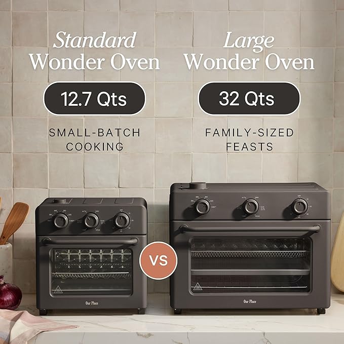 Our Place Wonder Oven | 6-in-1 Air Fryer & Toaster Oven with Steam Infusion | Compact, Countertop Friendly, Fast Preheat, Multifunctional | Air Fry, Toast, Roast, Bake, Reheat & Broil | Char