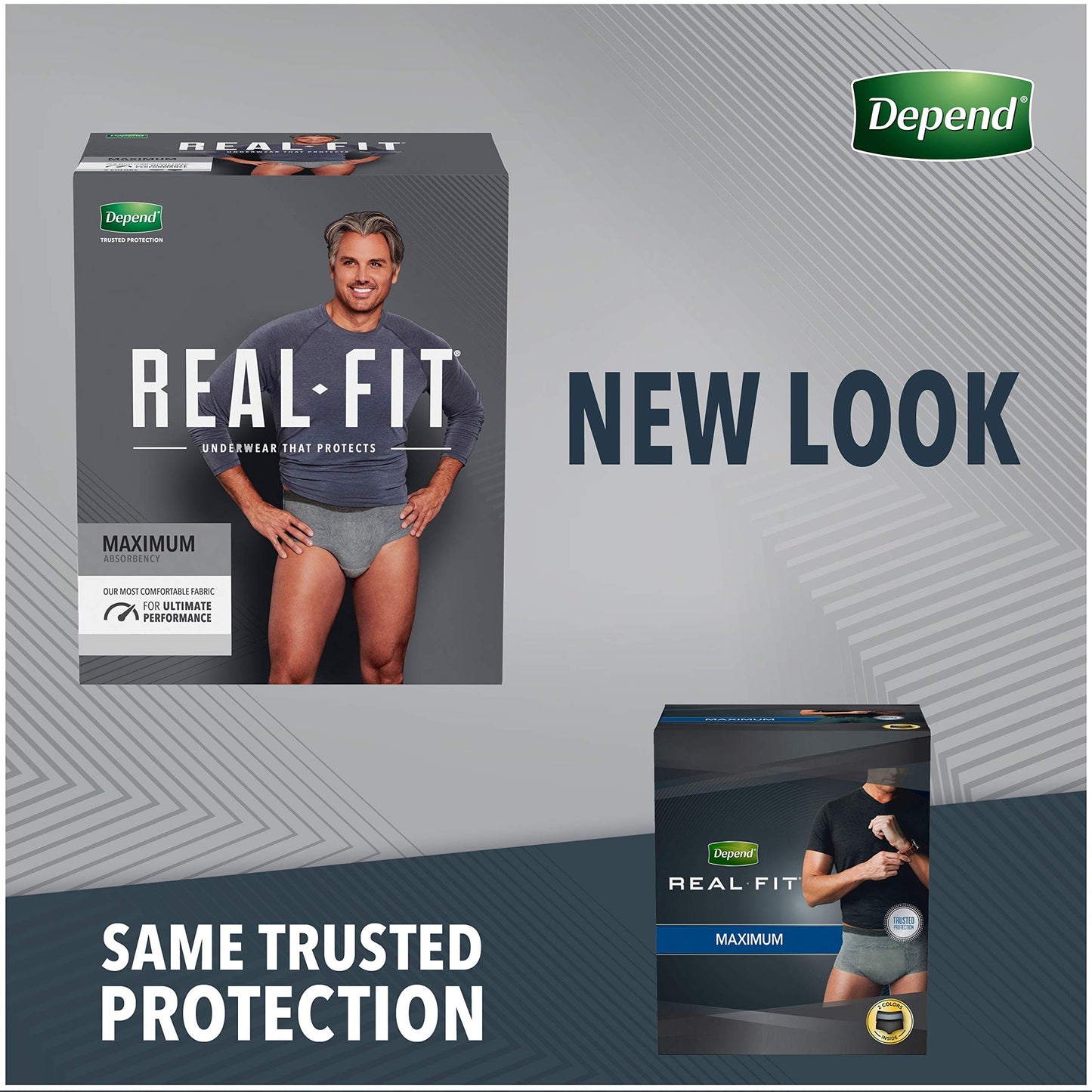 Depend Real Fit Incontinence Underwear for Men with Maximum Absorbency, Large/X-Large, 12 Count