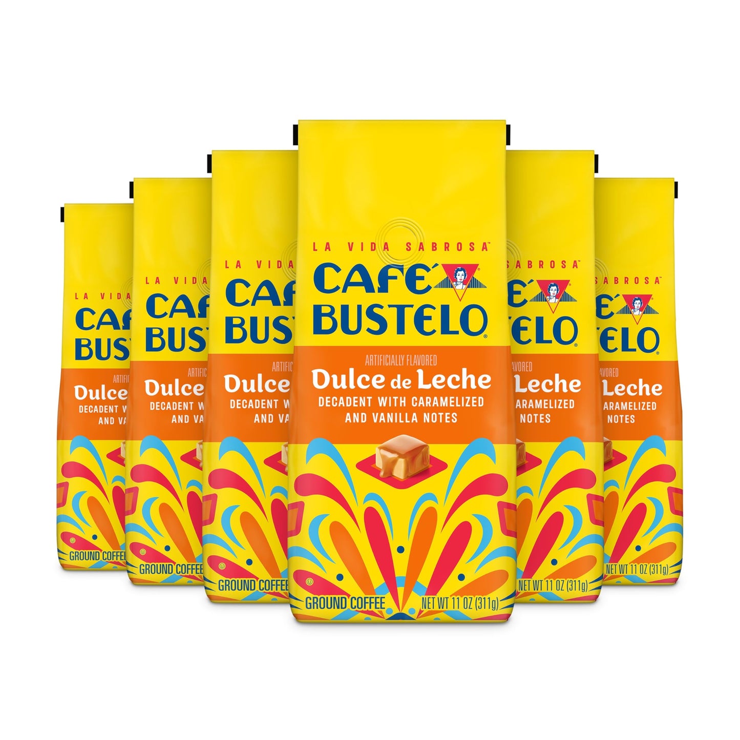Caf? Bustelo Dulce de Leche Artificially Flavored Ground Coffee 11-Oz. Bag (Pack of 6)