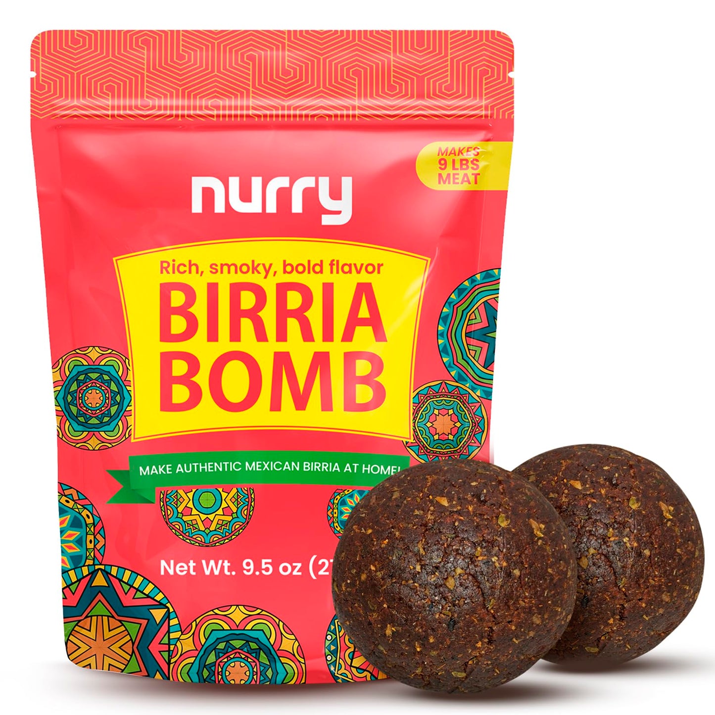 Birria Balls - Authentic Mexican Spice Birria Mix for a Rich Smoky Bold Flavor Experience - 2 Birria s Per Pack - Cooks up to 9 lbs (4 kg) Meat - Just Add Water And Meat of Your Choice