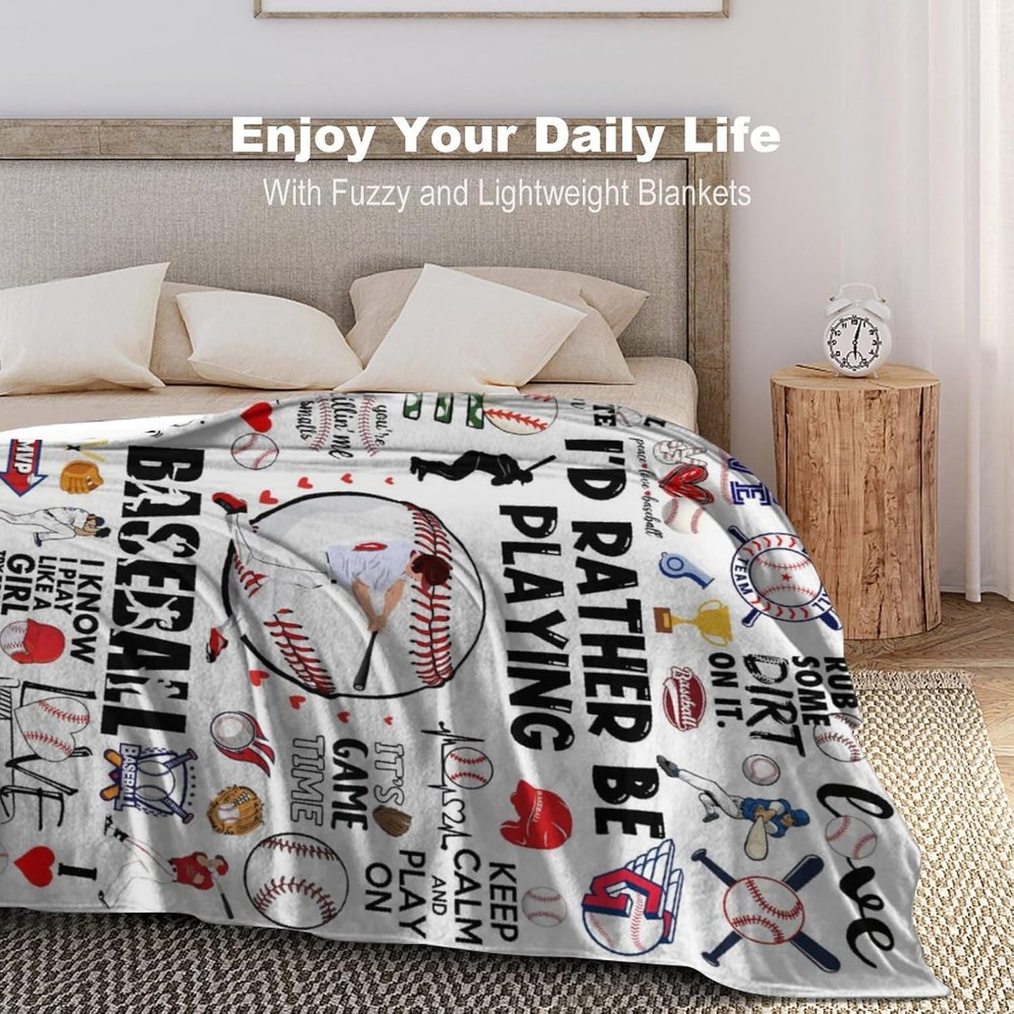 Baseball Blanket Gifts for Boys Men Baseball Theme Gifts Stuff Bedding Soft Cozy Flannel Throw Blankets for Girls Women Baseballs Lovers Fan Team Kids Adults 50"X40"