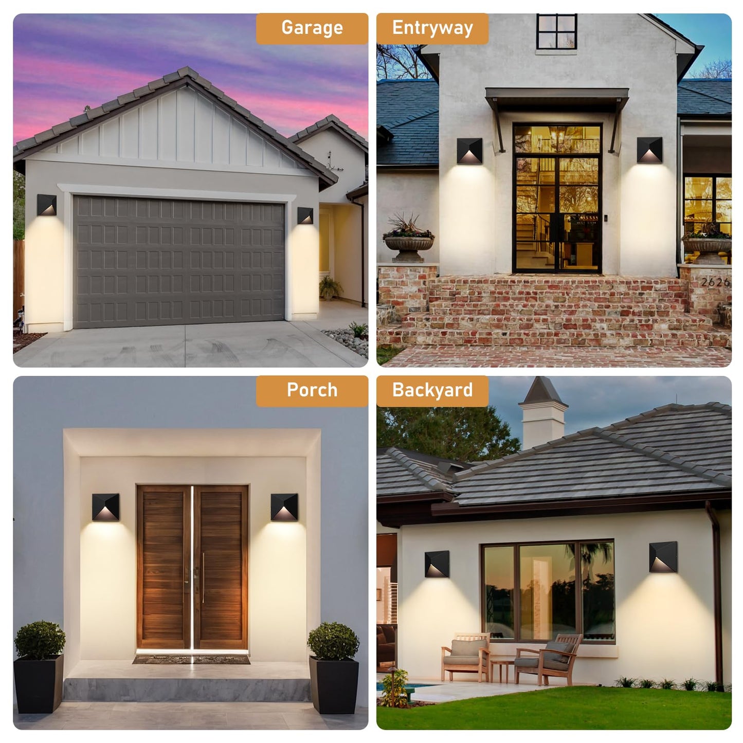 Outdoor Light Fixture Wall Mount With 3 Lighting Modes Led Exterior Lighting Fixtures For Outside Modern Front Porch Lights Waterproof Black Wall Sconce For House Patio Garage Doorway Entryway