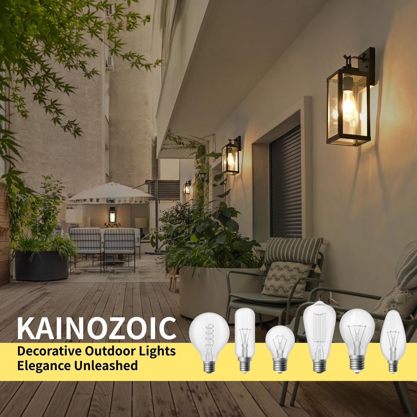 Kainozoic Motion Sensor Dawn To Dusk Outdoor Sensor Light Fixture Anti-Rust Exterior Wall Lighting Waterproof Outdoor Wall Lantern For Porch Patio Front Door Garage