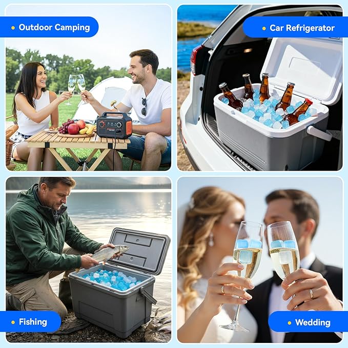 Nilpferd 720 Pack Reusable Ice Cubes for Drinks, BPA-Free Ice Packs for Lunch Boxes or Coolers, Refreezable Plastic Ice Cubes Without Diluting Drinks for Party Hosts & Outdoor Enthusiasts