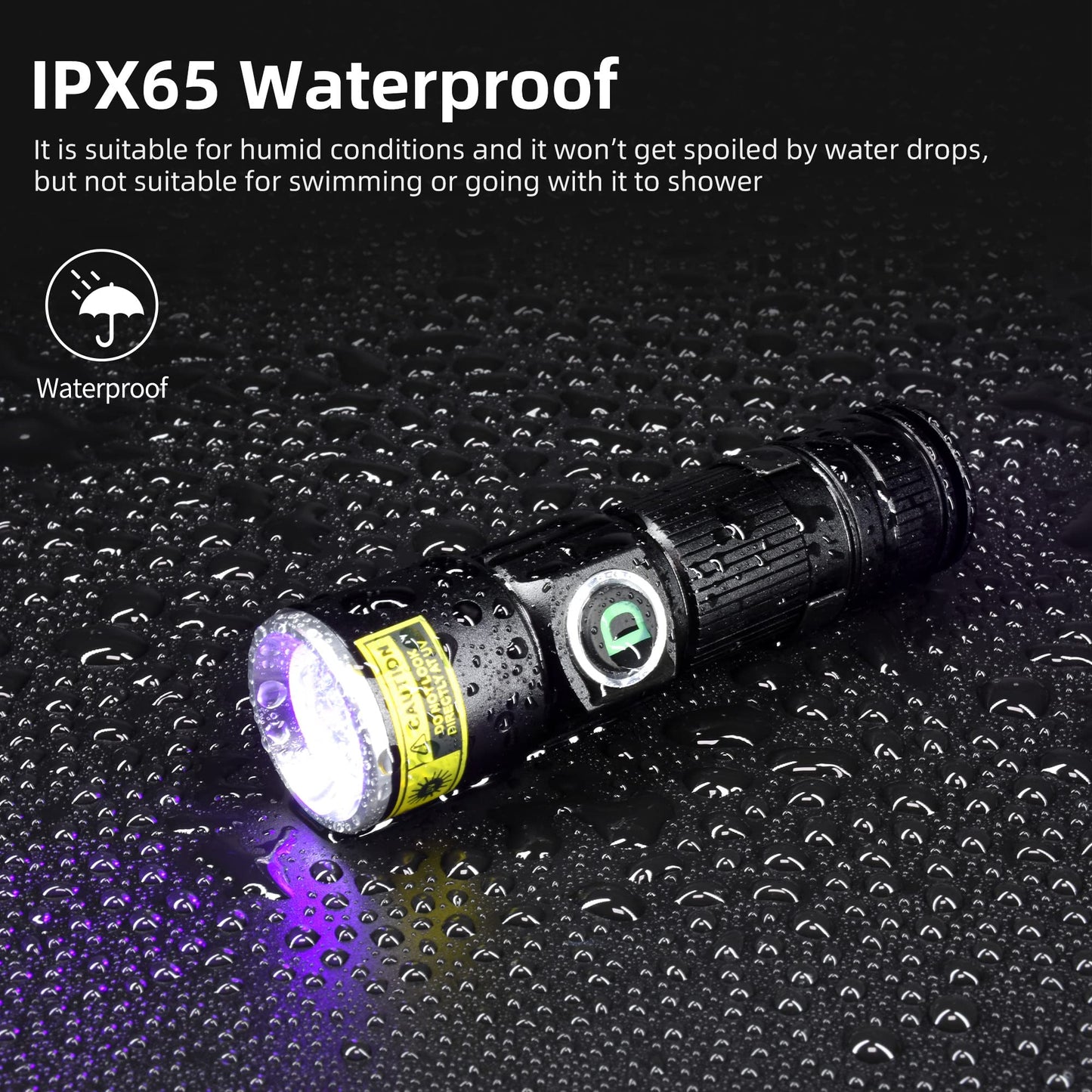 Darkdawn Uv 395Nm Flashlight - Usb Rechargeable Mini Blacklight, Aluminum, D15 Model, Ideal For Cat Urine Detection And Stain Identification