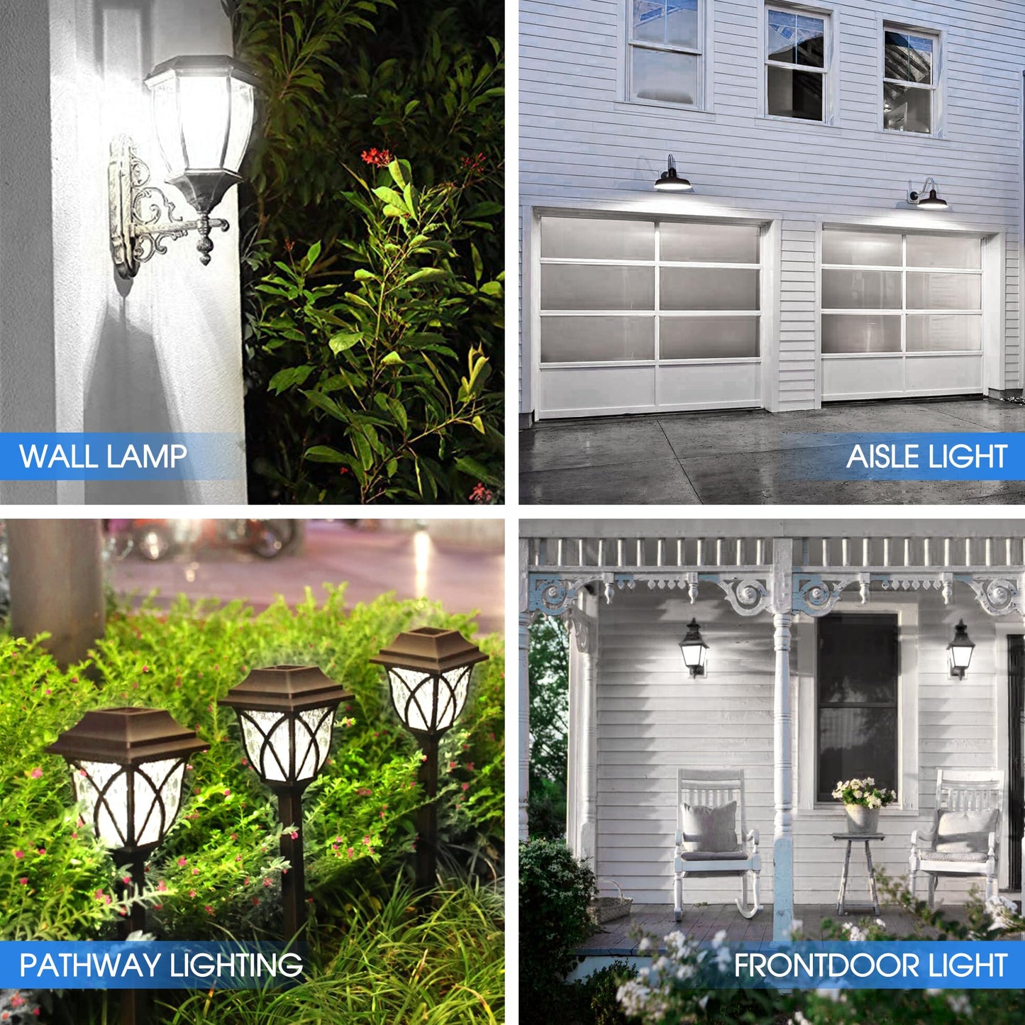 4 Pack Dusk To Dawn Light Bulbs Outdoor 9W(60W Equivalent) 5000K Daylight Bulb 800Lm A19 E26 Automatic On/Off Led Light Bulbs Dusk To Dawn Led Sensor Photocell Lighting For Porch Garage Patio