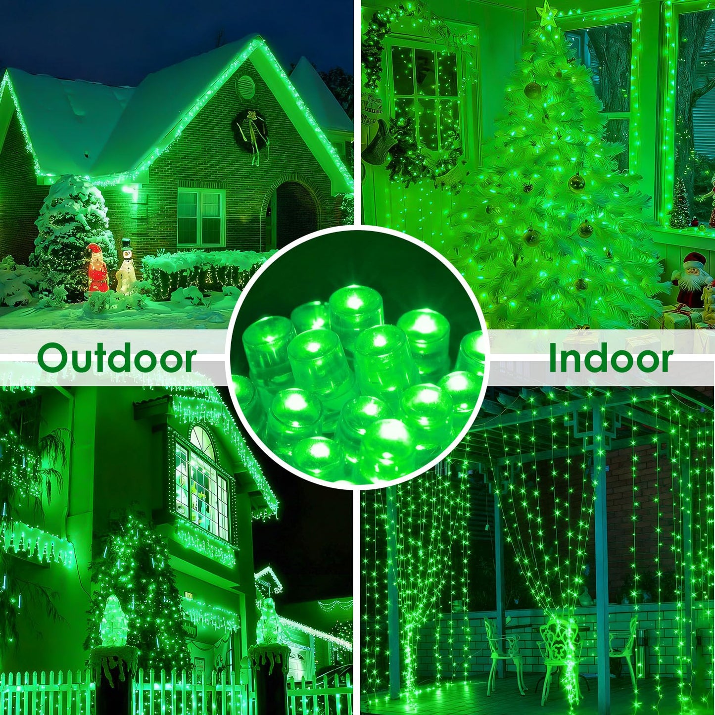 88Ft 240Led Extra-Long Connectable String Lights Indoor Outdoor Clear Wire Green Christmas String Lights Plug In Twinkle Fairy Light With Timer For Wedding Patio Tree Yard Christmas Decorations