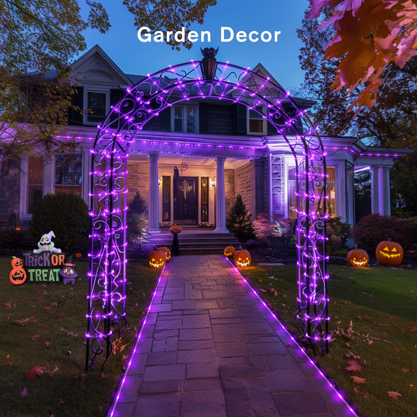 Jmexsuss 200 Led Purple Halloween Lights - 66 Ft Indoor/Outdoor Waterproof Purple Rope Lights For Outside Decorations Garden Patio Christmas Tree