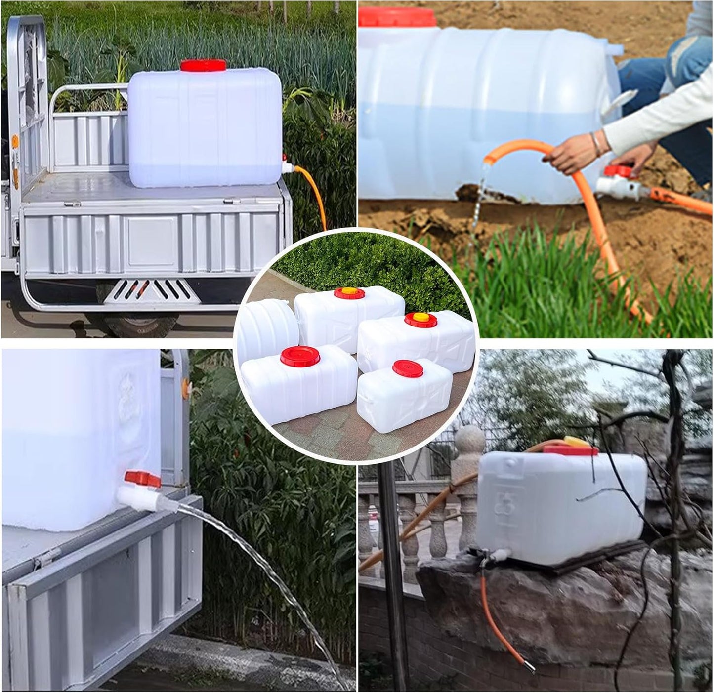 Large Water Storage Tank BPA Free Water Jug Container with Spigot, Portable Food Grade Plastic with Wide Opening for Outdoor Camping Hiking RV Emergency(Size:80L,Color:White)