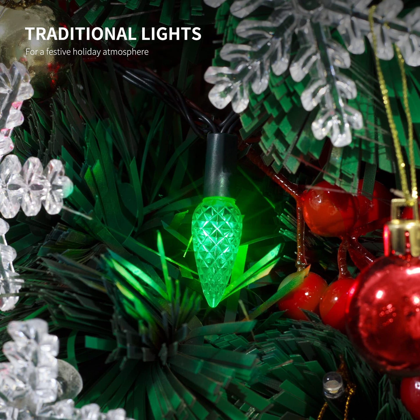 WATERGLIDE 33ft 100 LED Christmas Lights, Green Wire, 8 Lighting Modes, Waterproof Fairy Lights for Indoor Outdoor Decor