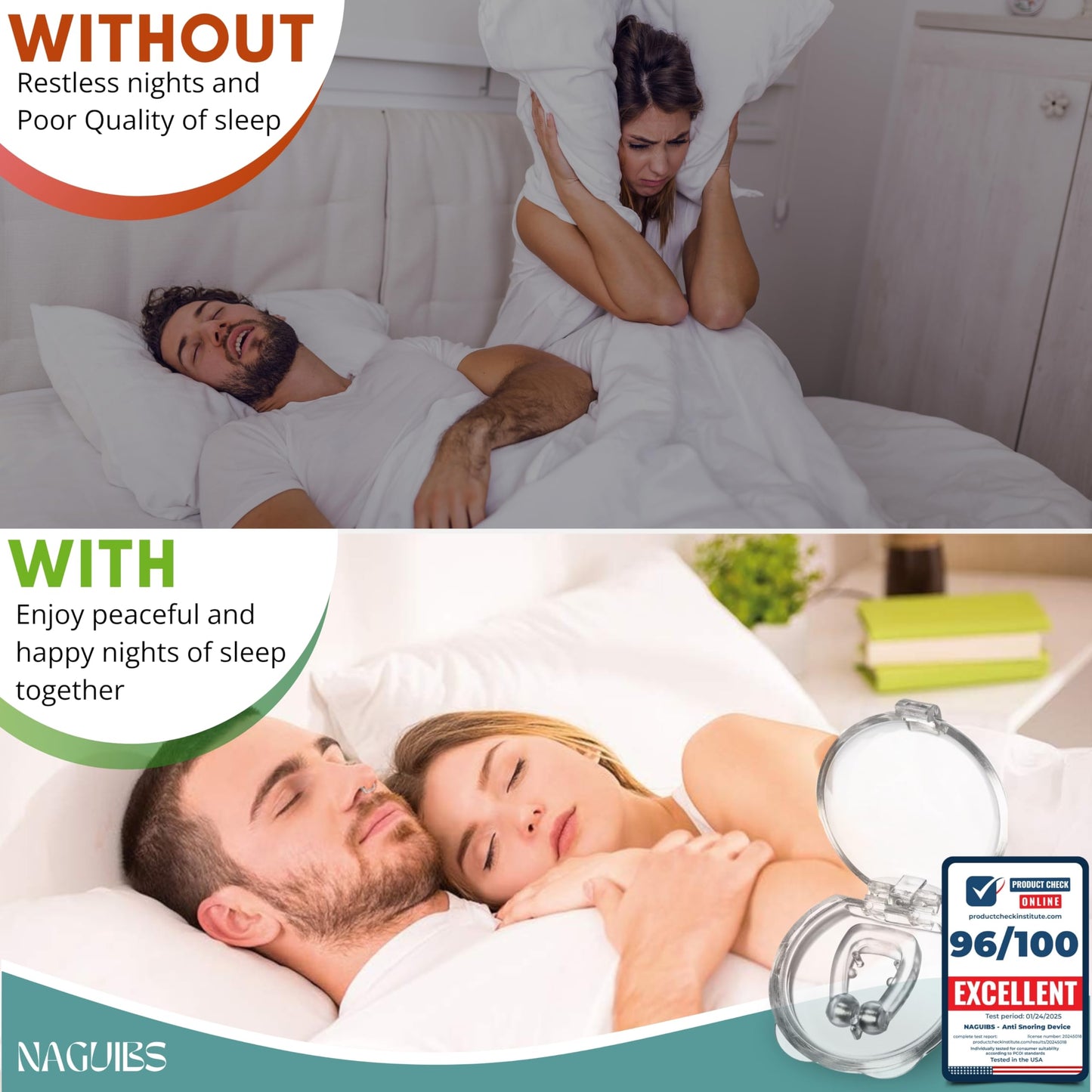 Premium 8 Pack Anti Snoring Devices Snore Stopper Magnet Silicone Nose Clips Efective Snoring Solution Support Breathing Enhance Sleep Experience for Comfortable & Quieter Sleep aid