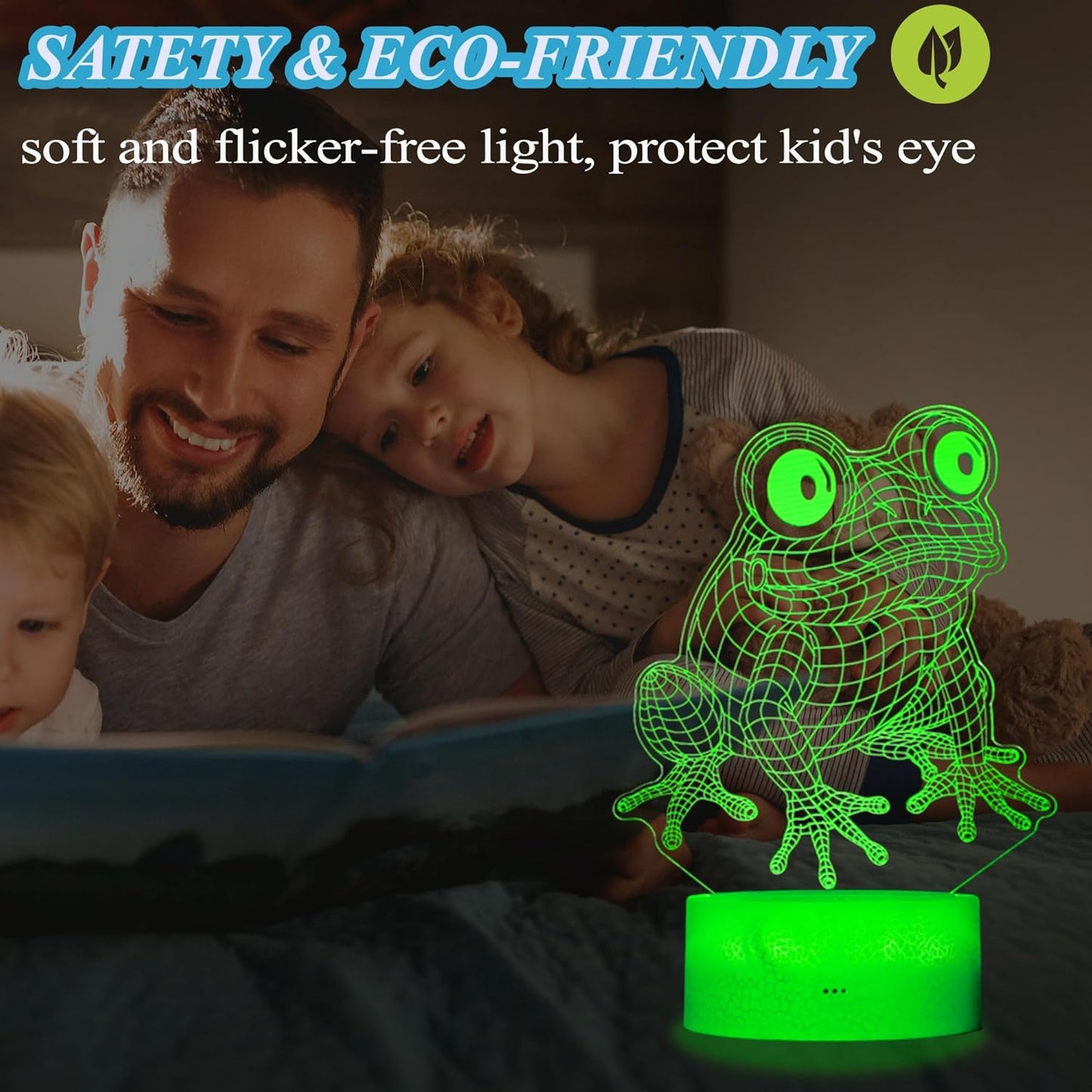 Cute Frog Night Light, Frog Gifts, Frog 3D Illusion Lamp with RGB 16 Colors Changing, Remote Control, Dimmable, Kids Room Decoration Baby's Light Room Decor Children Gifts