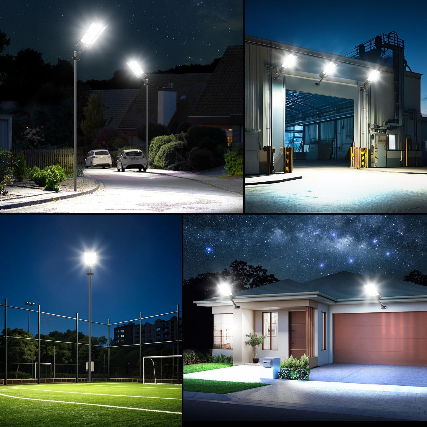 Solar Street Lights Outdoor Waterproof 36000Lm 6500K Dusk To Dawn Solar Flood Lights Motion Sensor Solar-Powered Light With Remote Control Commercial Area Lighting For Outside Parking Lot 2-Pack