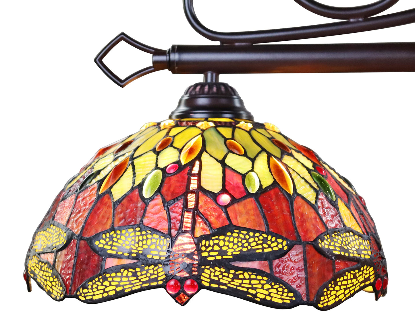 Chloe Lighting Empress Dragonfly Pendant, 3 Light, Dark Bronze, 48in Wide, Multicolor, Model CH3T471RD48-IL3