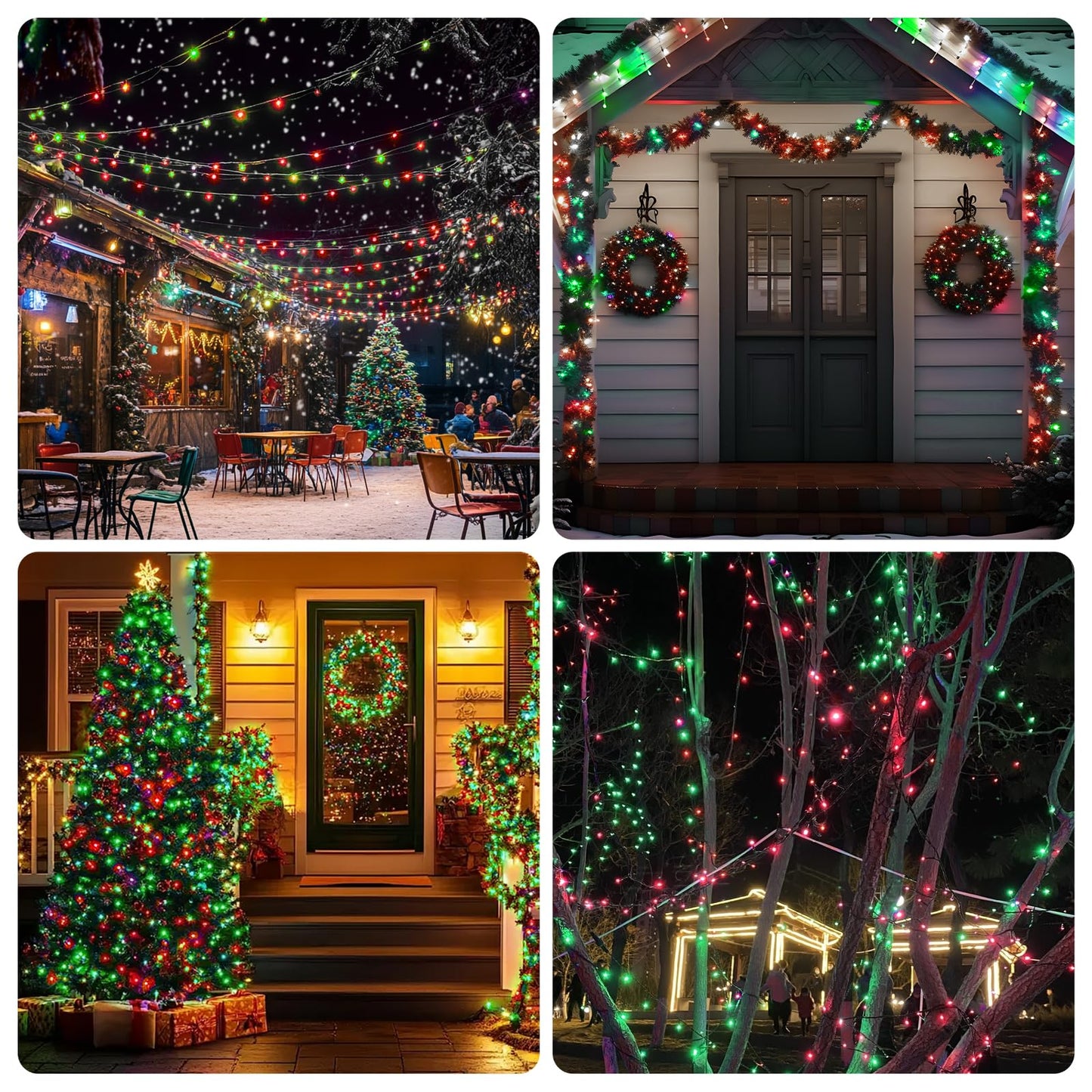 Illuminew Christmas Lights - 98Ft 300 Count Connectable Waterproof Led Fairy Lights Bulbs For Indoor Outdoor Christmas Tree Wedding ValentineS Day Decor (Red Green 150 Count - 2 Pack)