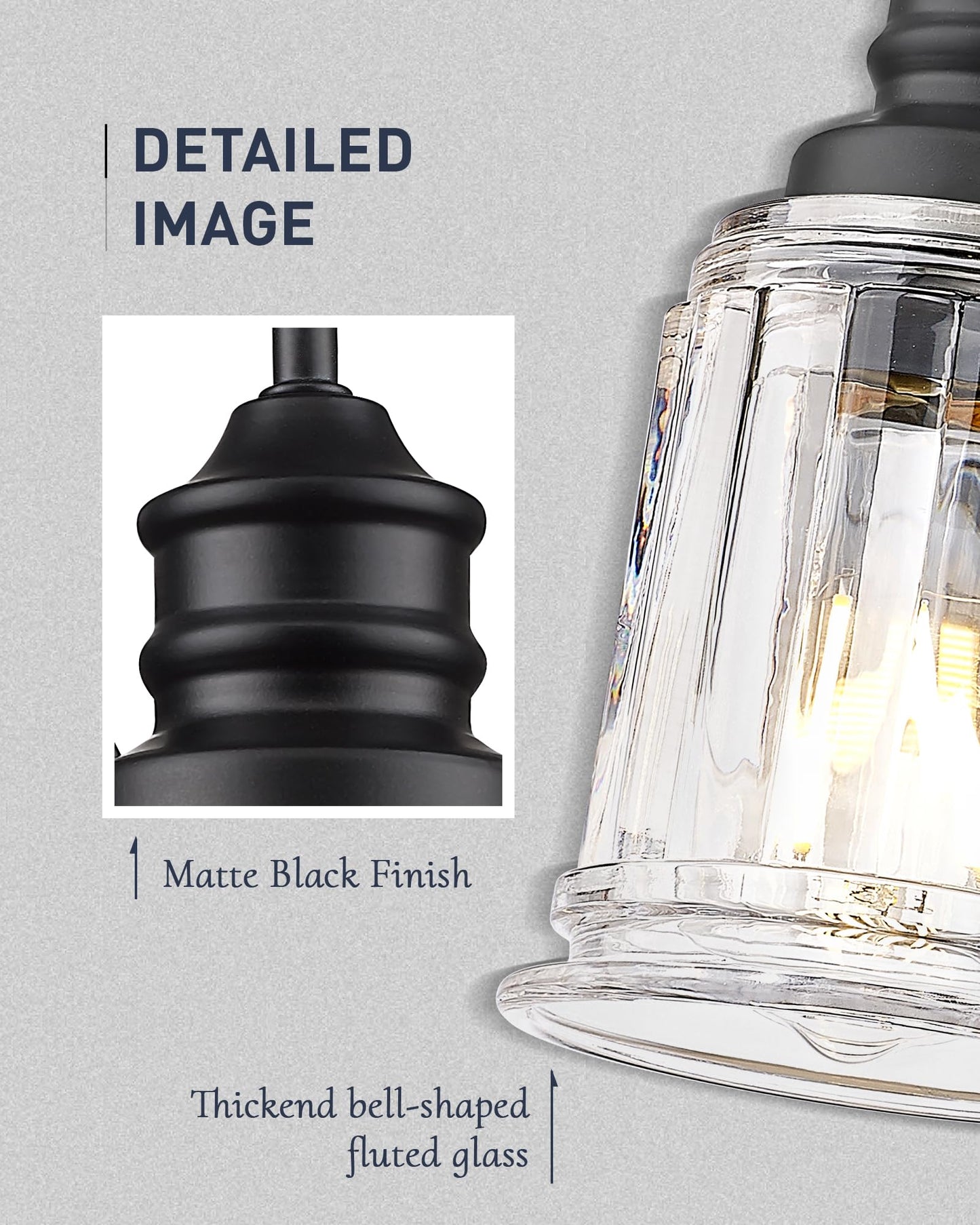 Black Wall Sconces Hwh Rustic Industrial Wall Lamps 1-Light Sconces Wall Lighting With Bell-Shaped Clear Glass Bathroom Vanity Light Fixture For Bedroom Living Room Kitchen 5Hzg106B Bk