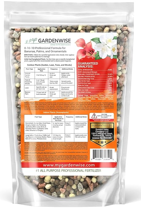 Elite 8-10-10 Professional Fertilizer for Banana, Flowering, and Fruit Trees, Ornamentals - Boosts Flowering & Fruiting - for Indoor & Outdoor Plants (1 Quart)