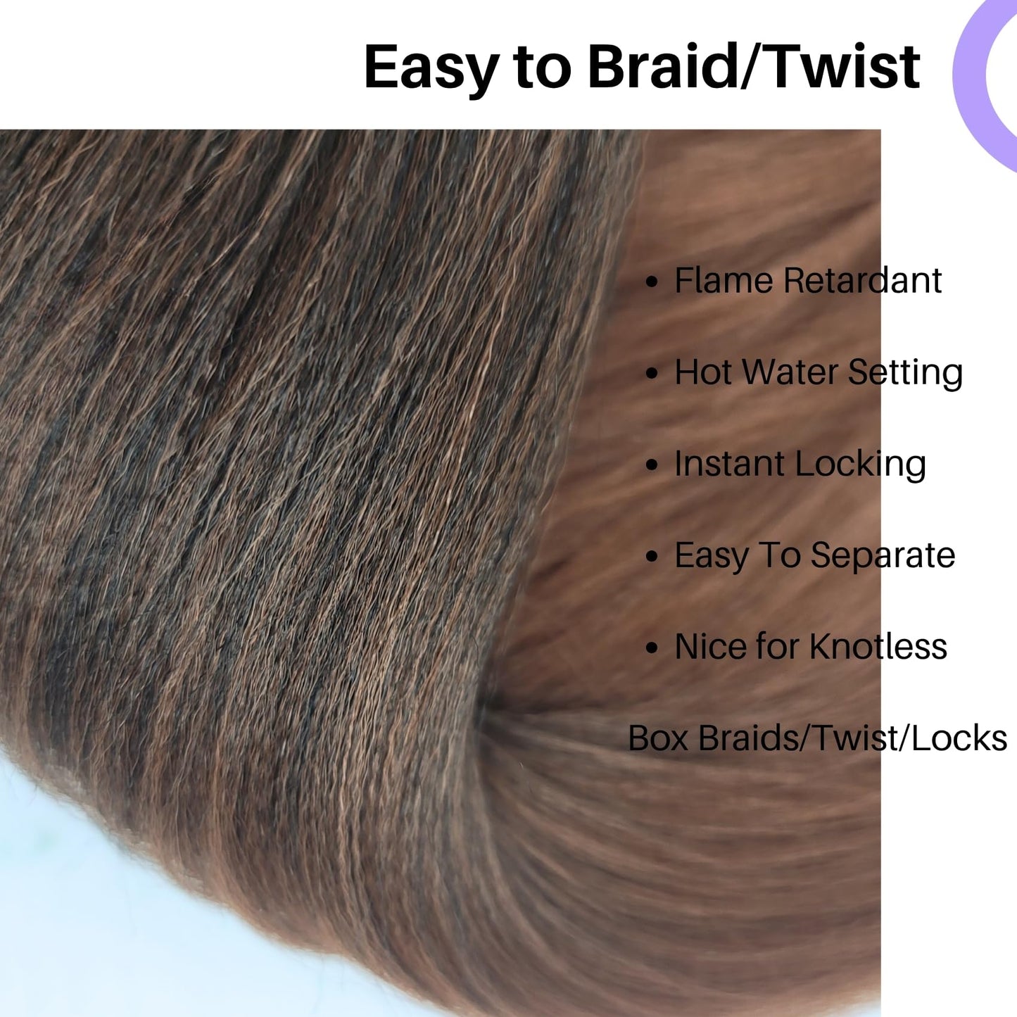 Brown Braiding Hair Pre Stretched 16Inch 1b/30# Synthetic Kids Braid in Hair Extension for Braiding