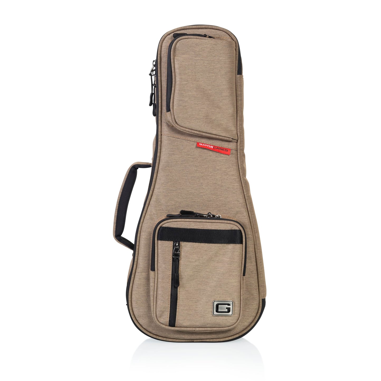 Gator Cases Transit Series Lightweight Soprano Ukulele Gig Bag with Back Pack Straps and Rubberized Base, Tan Exterior (GT-UKE-S