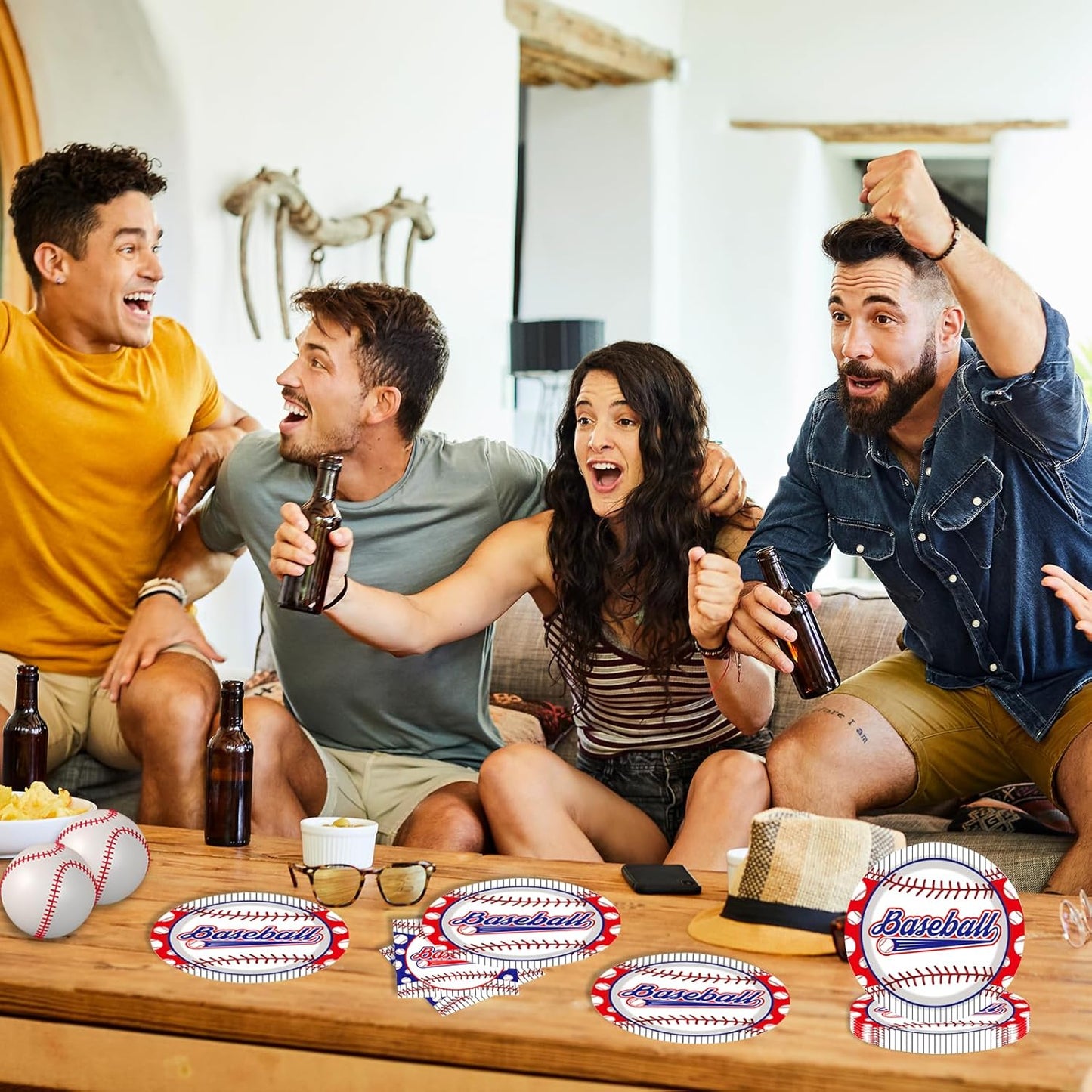 40PCS Baseball Paper Plates and Napkins Party Supplies, Disposable Baseball Party Plates and Napkins Tableware Set for Baseball Birthday Party Decorations Serves 20 Guests (Baseball)