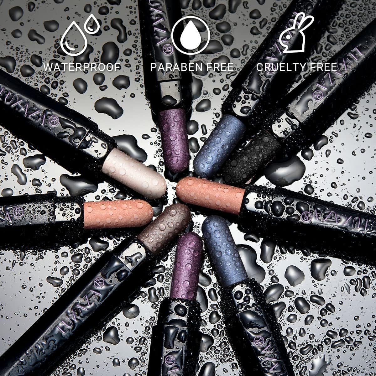 LUXAZA 6PCS Eyeshadow Stick Makeup Sets, Shimmer,Eye Brightener Stick,Long Lasting Matte and Metallic Eyeshadow Pencil Crayon, A